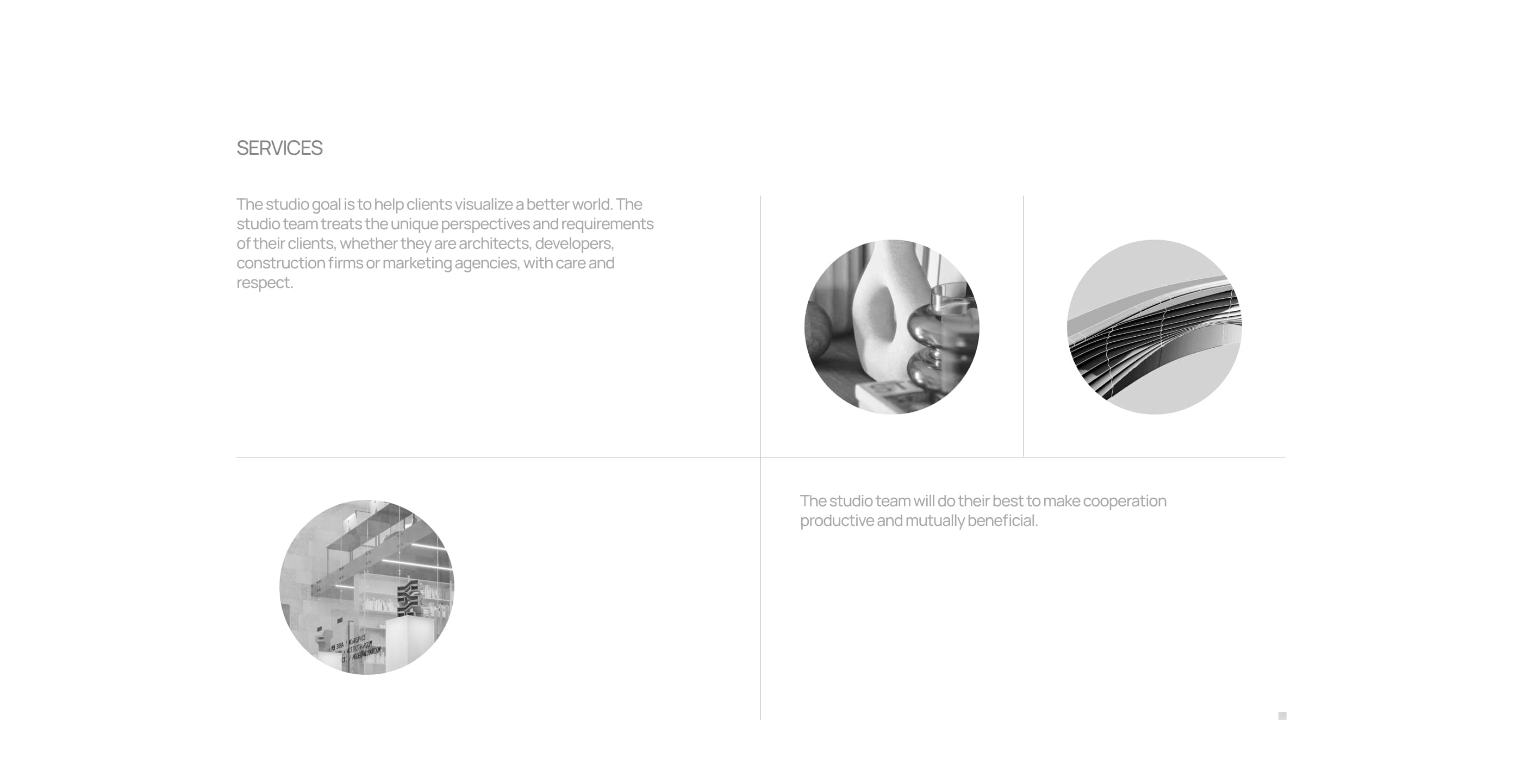 Лендинг для студии архитектурной визуализации и анимации — Изображение №4 — Интерфейсы, Анимация на Dprofile