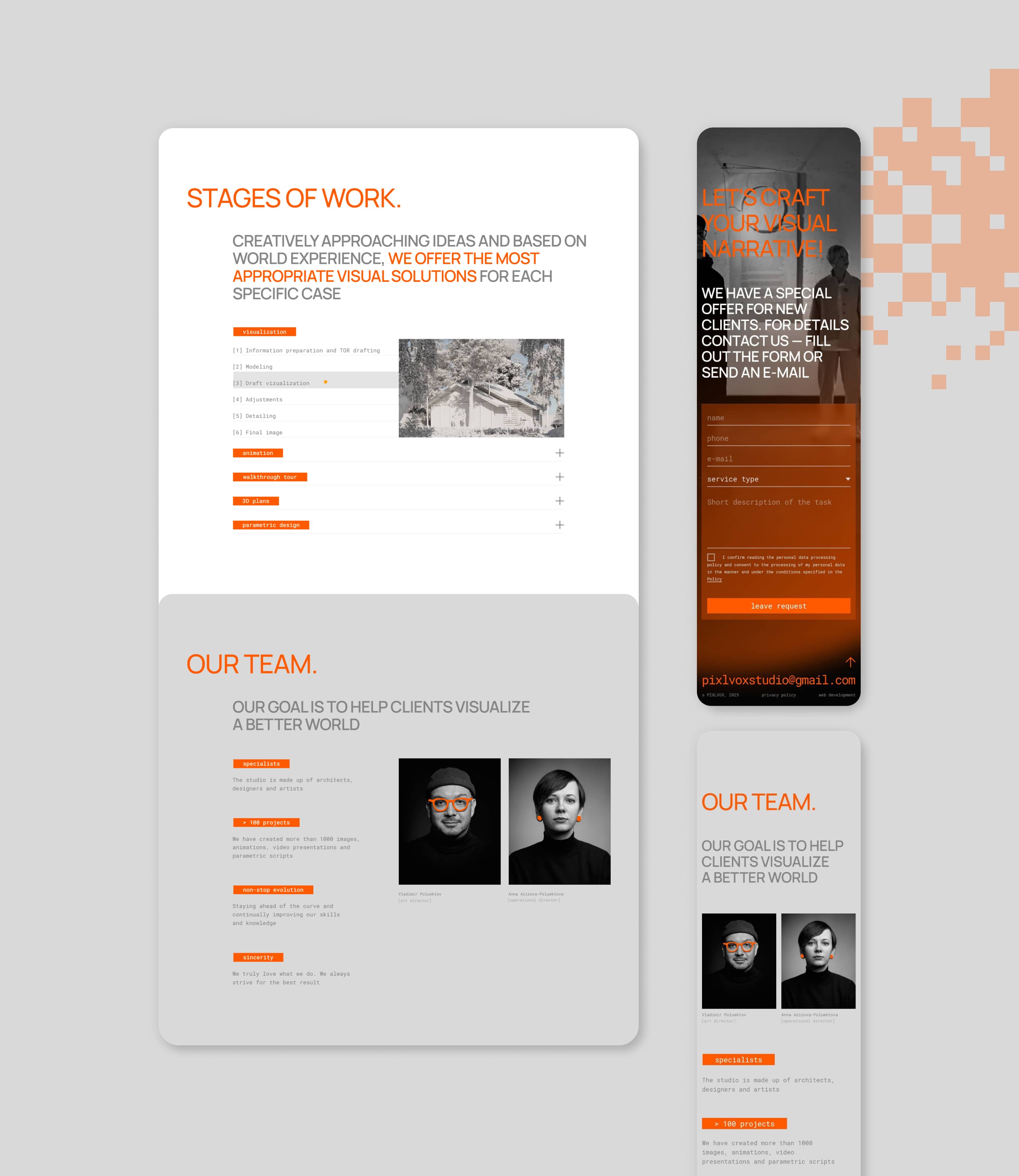 Лендинг для студии архитектурной визуализации и анимации — Изображение №6 — Интерфейсы, Анимация на Dprofile