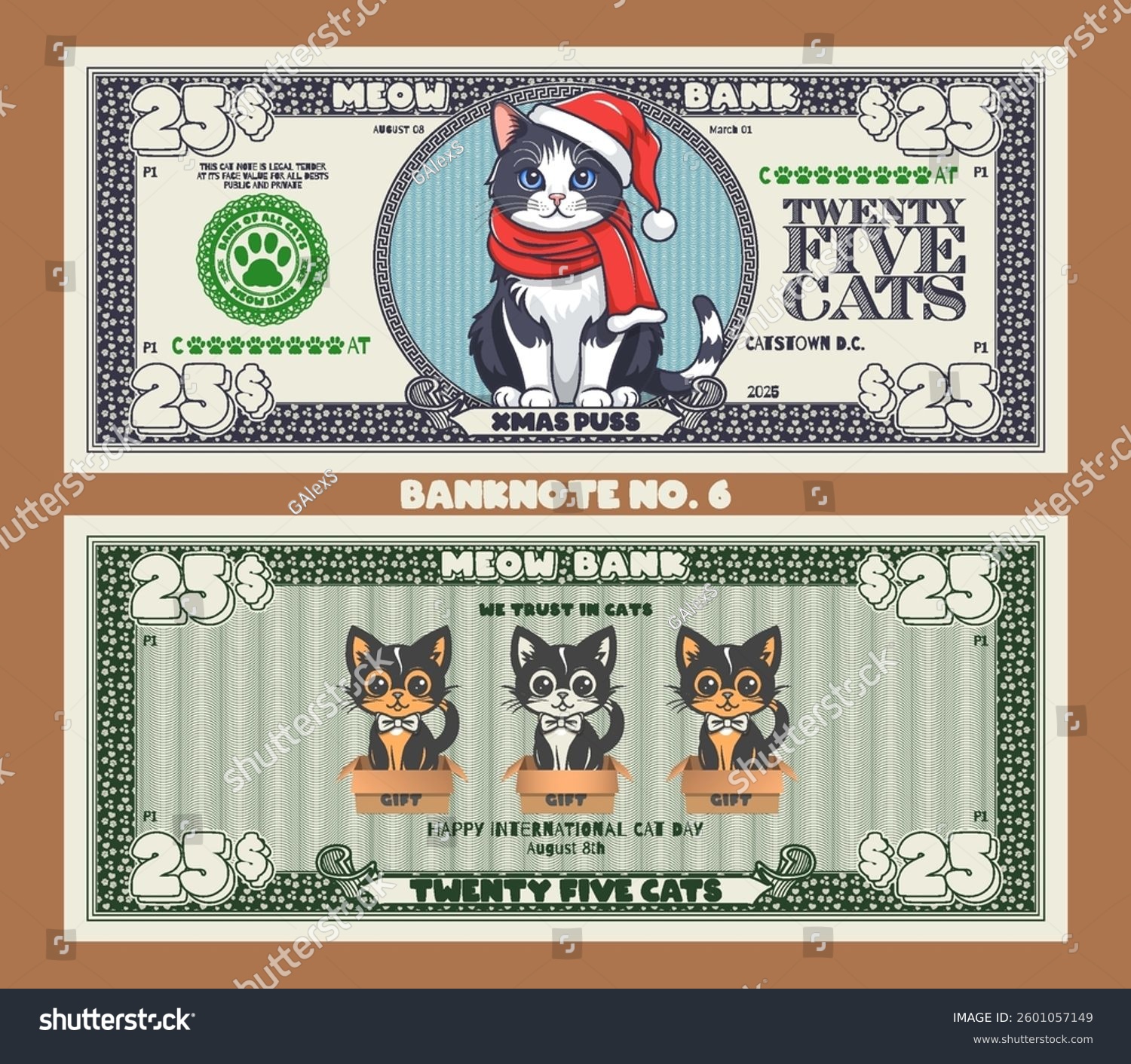 Векторный набор мультяшных игровых банкнот. Кошачьи доллары — Изображение №7 — Иллюстрация на Dprofile