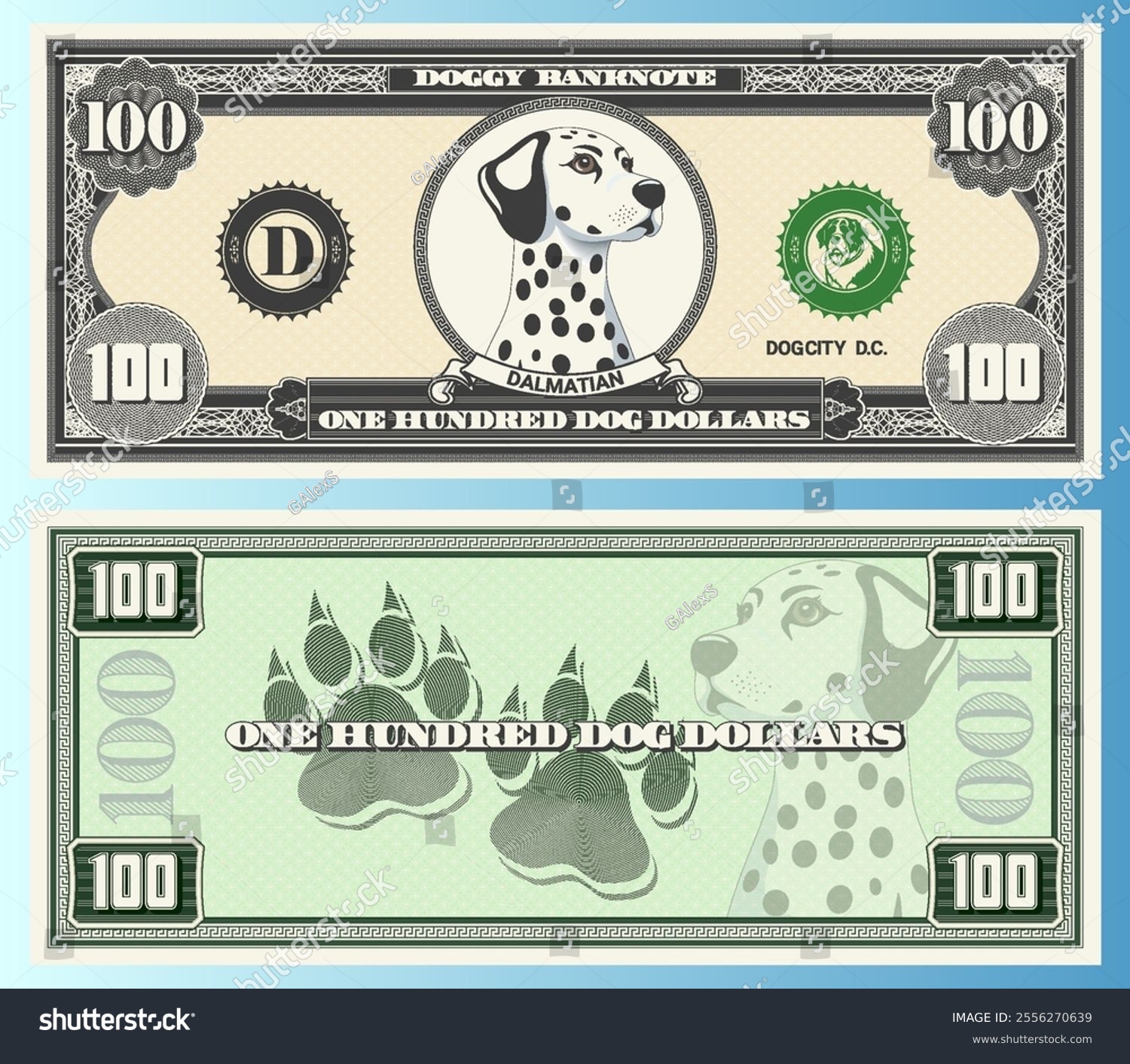Векторный набор игровых мультяшный банкнот. Собачий доллар — Изображение №8 — Иллюстрация на Dprofile