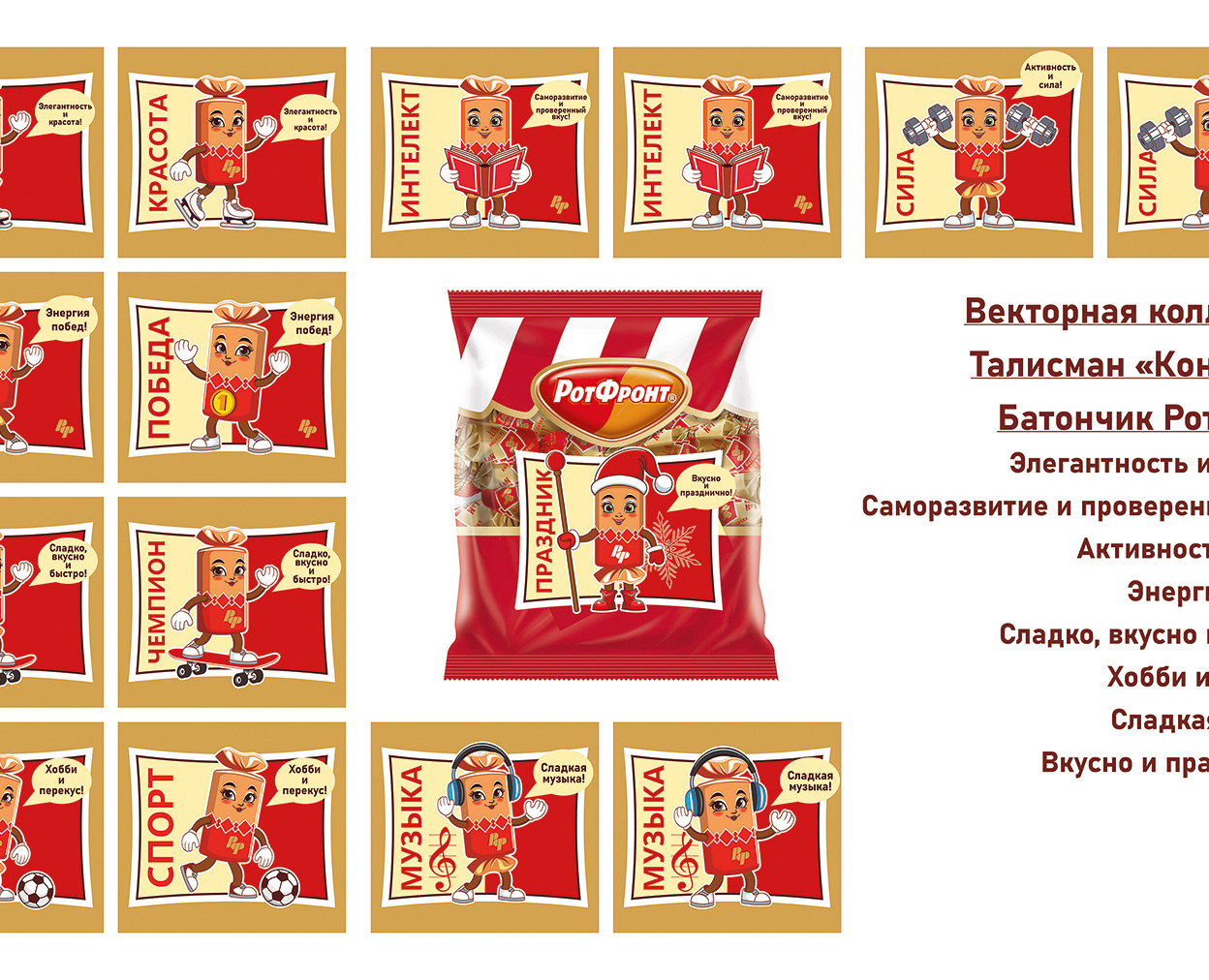 Талисман маскот мульт конфета батончик РотФронт (новая) — Интерфейсы, Иллюстрация на Dprofile