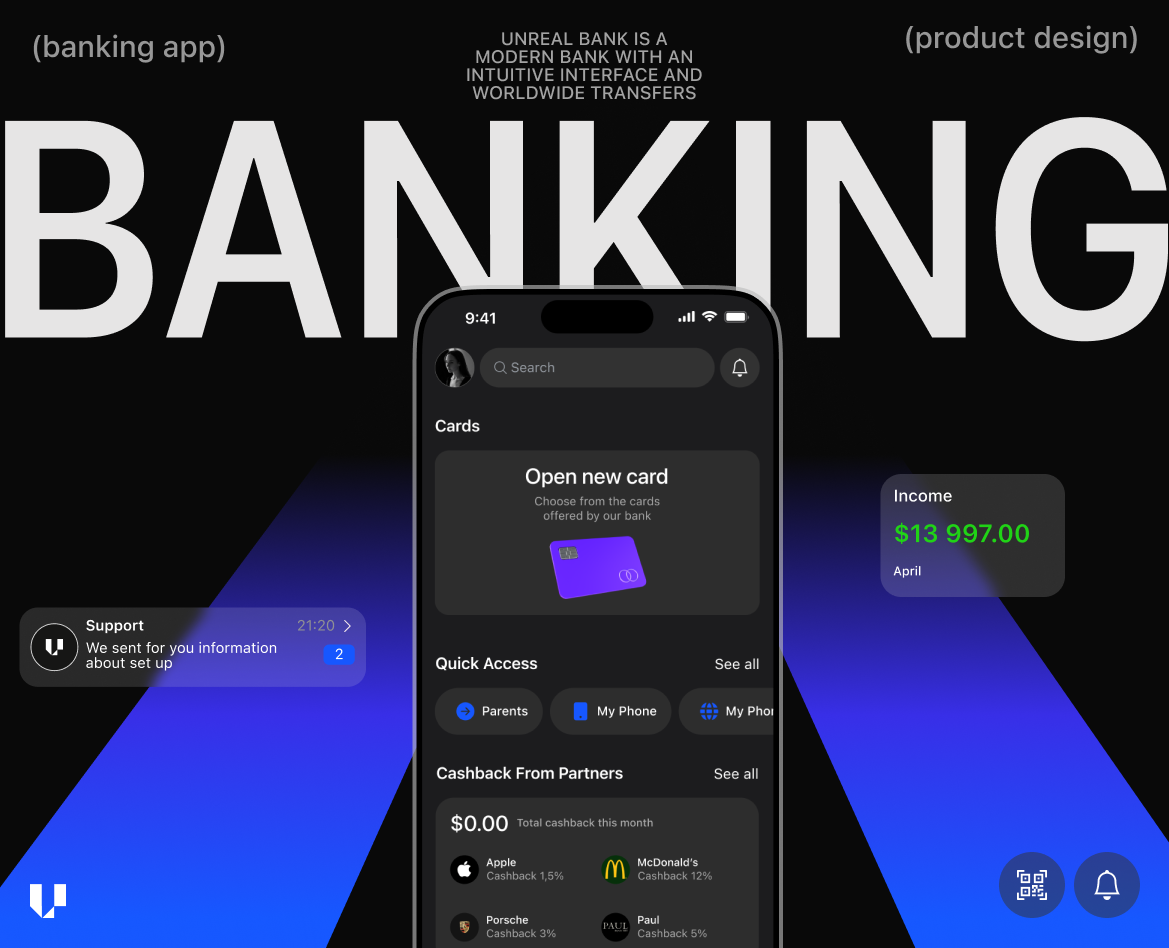 Unreal Bank - Mobile App — Интерфейсы на Dprofile
