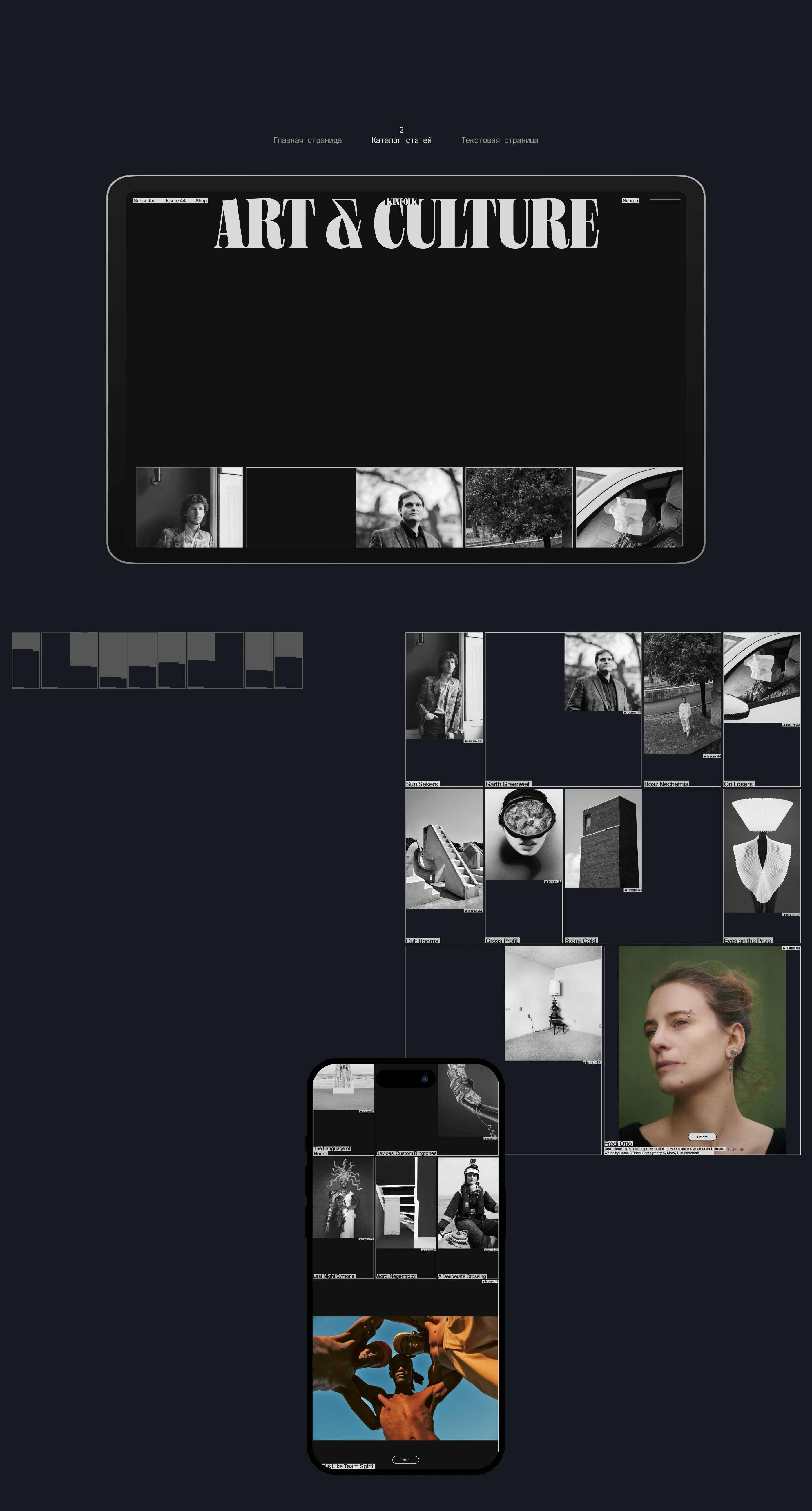 Кейс: проектирование дизайна сайта-каталога статей / Kinfolk — Изображение №5 — Интерфейсы, Графика на Dprofile