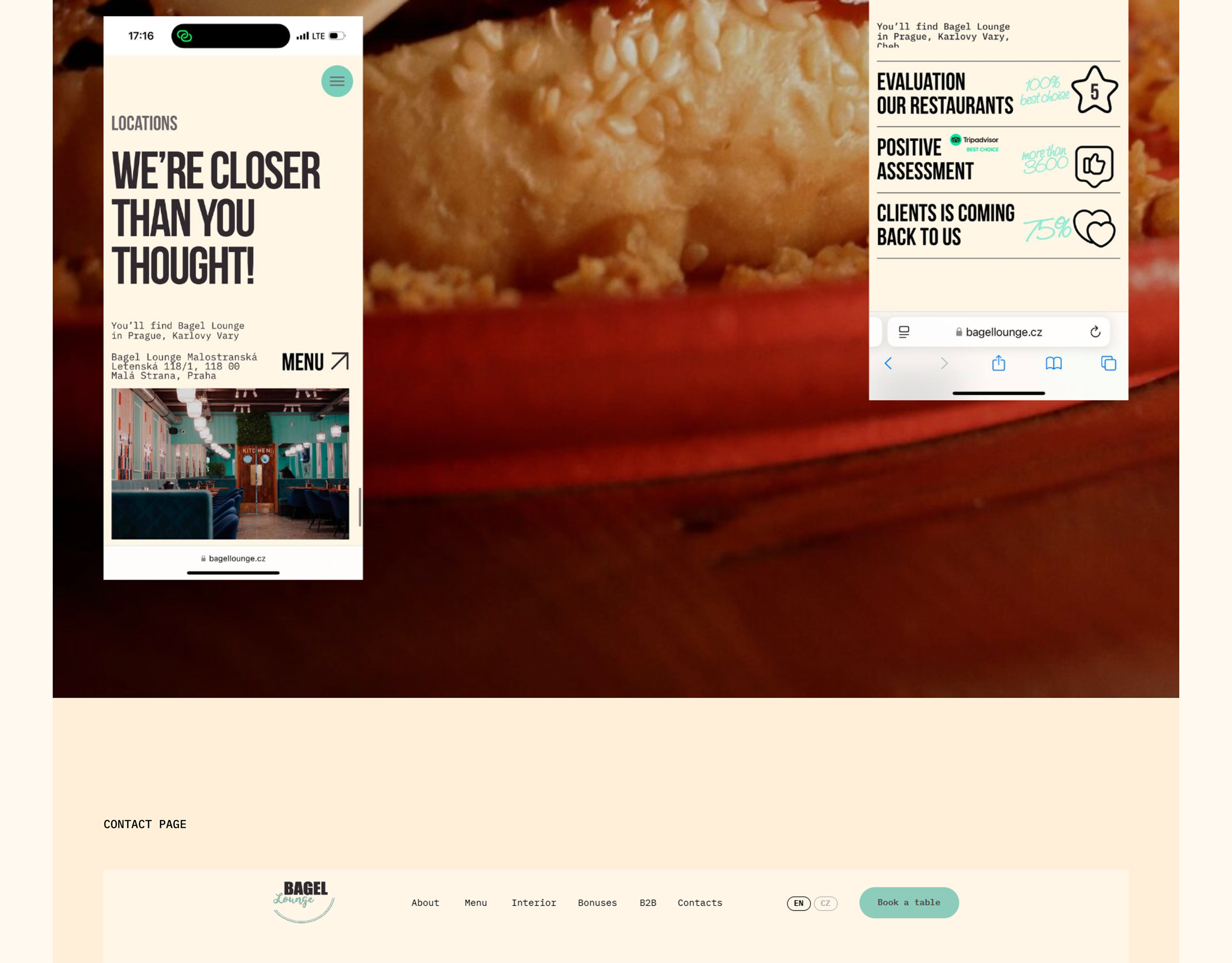 Bagel Lounge | Кафе — Изображение №8 — Интерфейсы, Брендинг на Dprofile