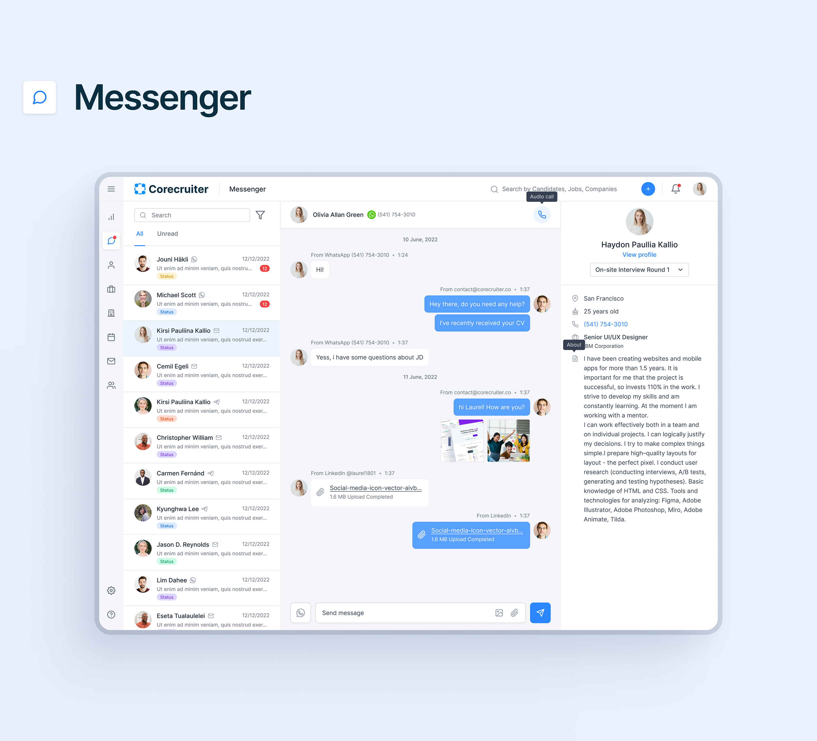 HRMS Corecruter | SaaS — Изображение №6 — Интерфейсы на Dprofile