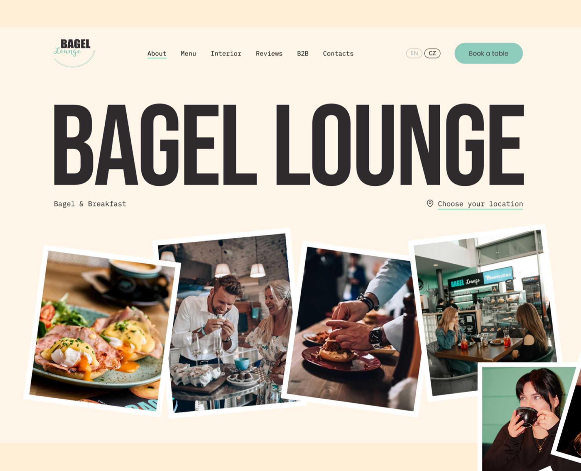 Bagel Lounge | Кафе — Интерфейсы, Брендинг на Dprofile