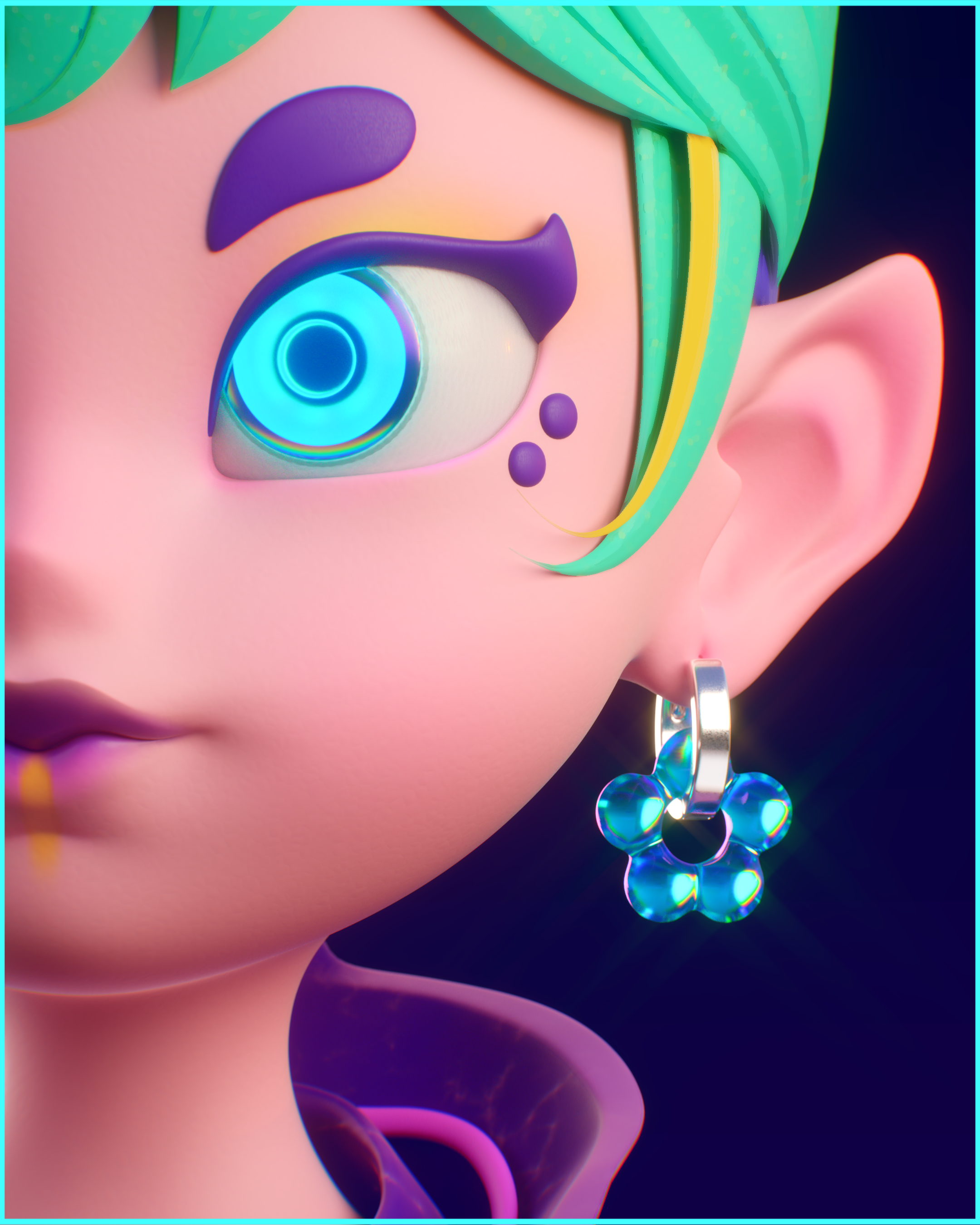 3D visualization • Earrings — Изображение №1 — 3D, Анимация на Dprofile