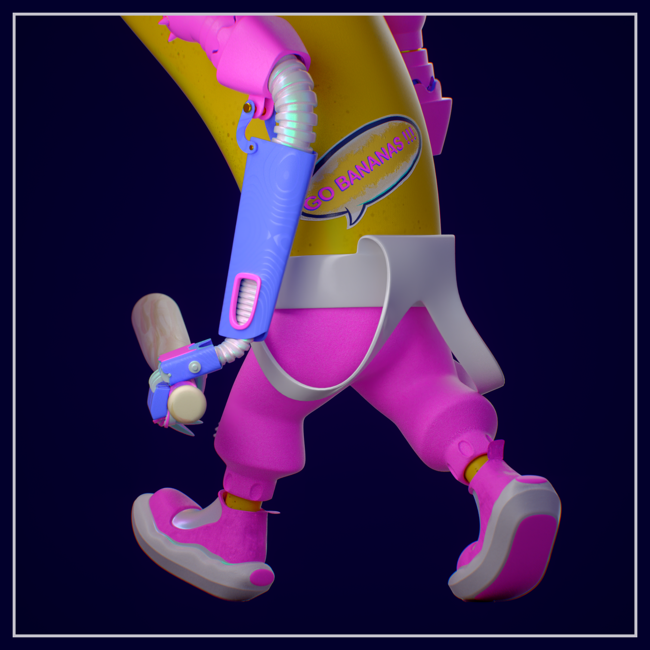 3D Character • Banana Monster — Изображение №3 — Иллюстрация, 3D на Dprofile