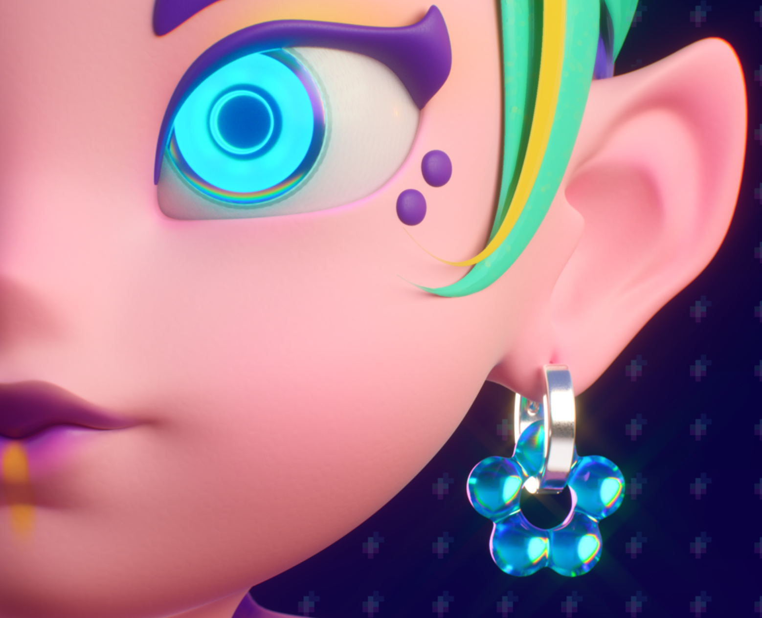 3D visualization • Earrings — 3D, Анимация на Dprofile