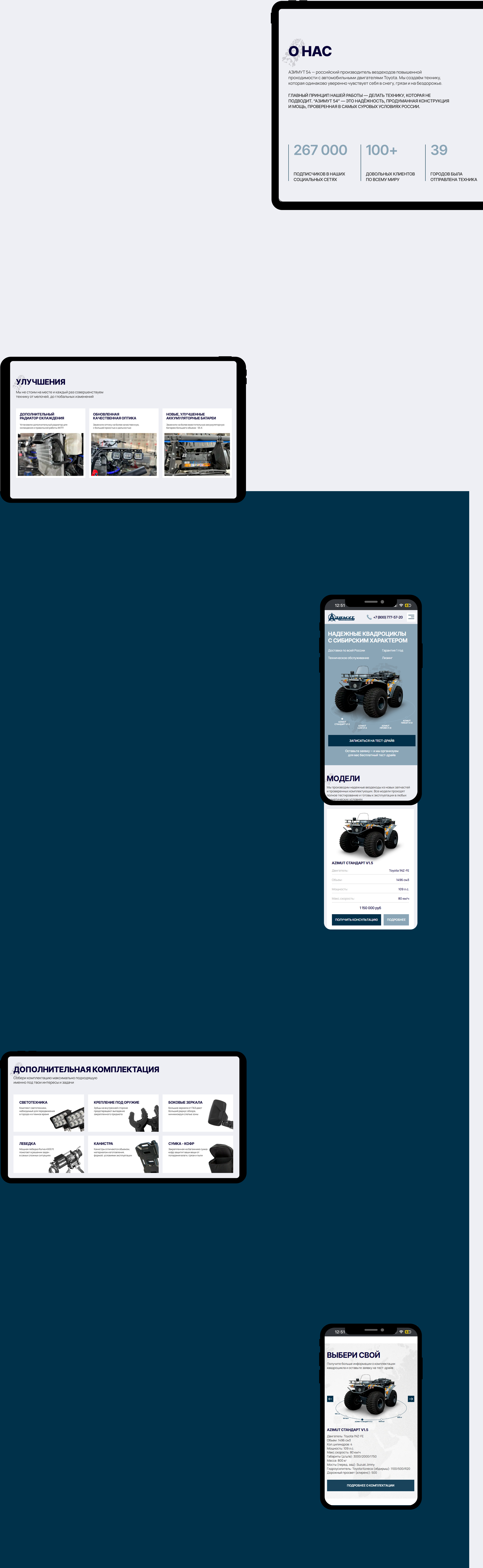 Сайт по продаже квадроциклов Азимут — Изображение №5 — Интерфейсы, Брендинг на Dprofile