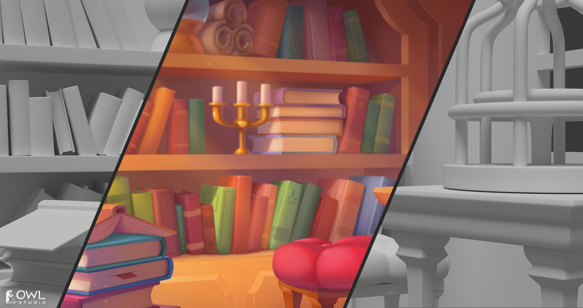 Library. Render illustration — Изображение №2 — Иллюстрация на Dprofile