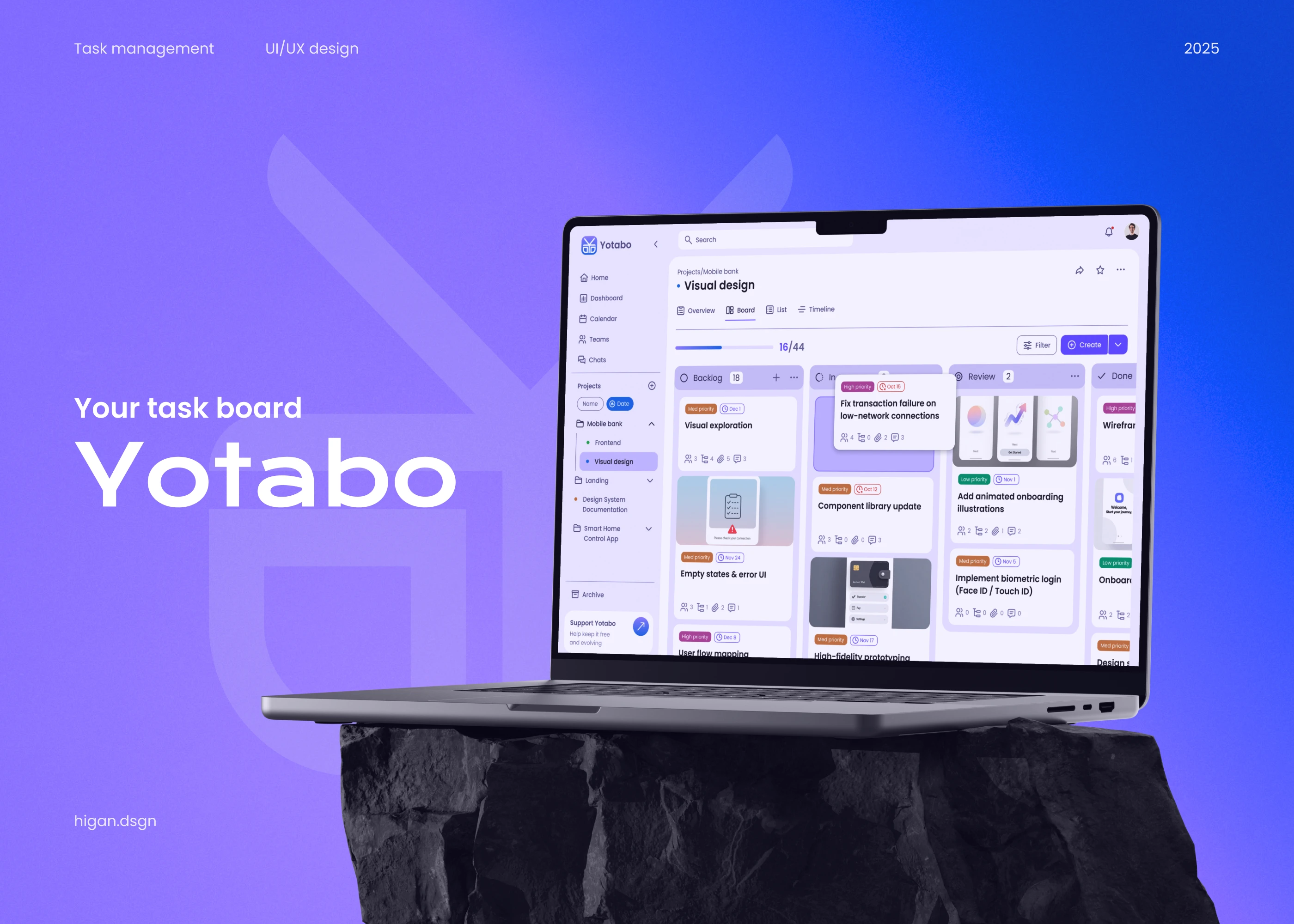 Yotabo - Таск-менеджер UI/UX Дизайн — Изображение №1 — Интерфейсы на Dprofile