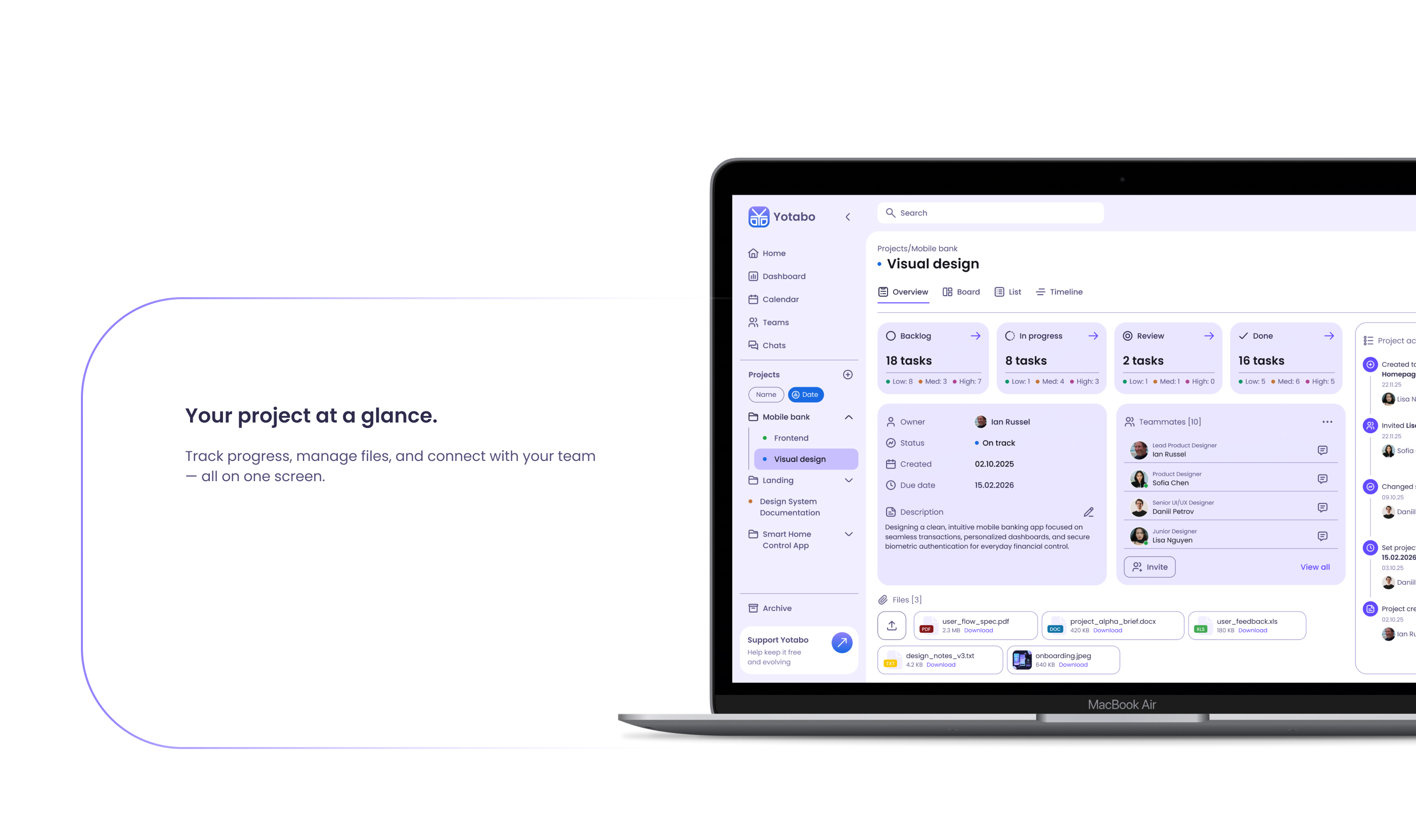 Yotabo - Таск-менеджер UI/UX Дизайн — Изображение №9 — Интерфейсы на Dprofile