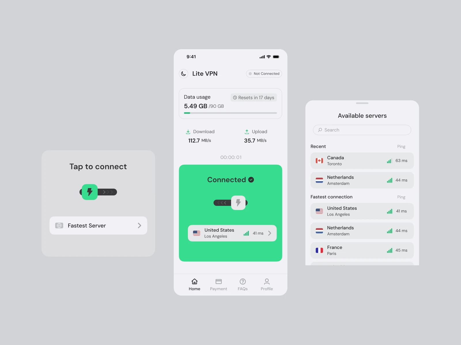 Lite VPN: Mobile App UI — Изображение №6 — Интерфейсы на Dprofile