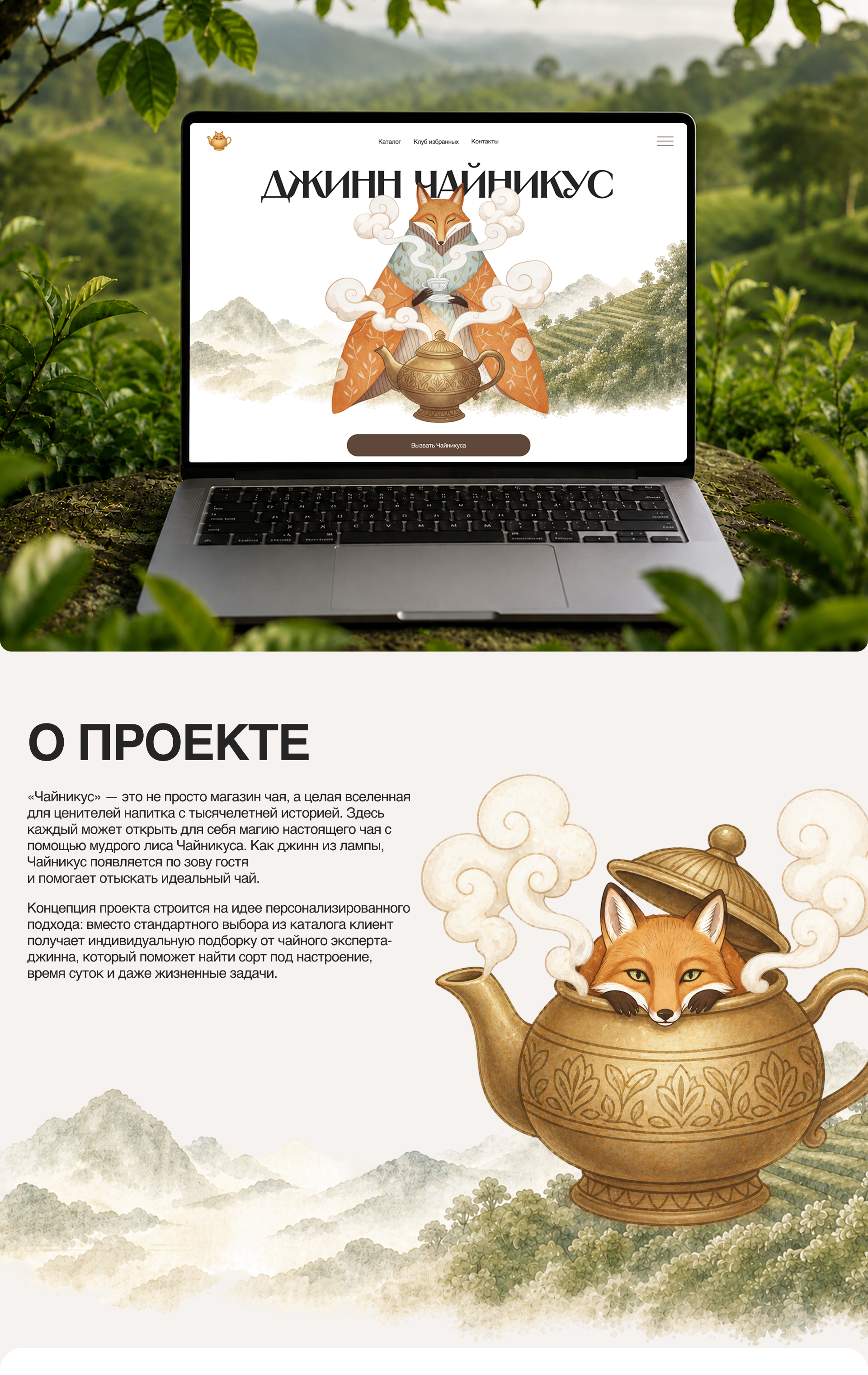 Джинн Чайникус | Tea online shop | UX\UI — Изображение №1 — Интерфейсы, Брендинг на Dprofile