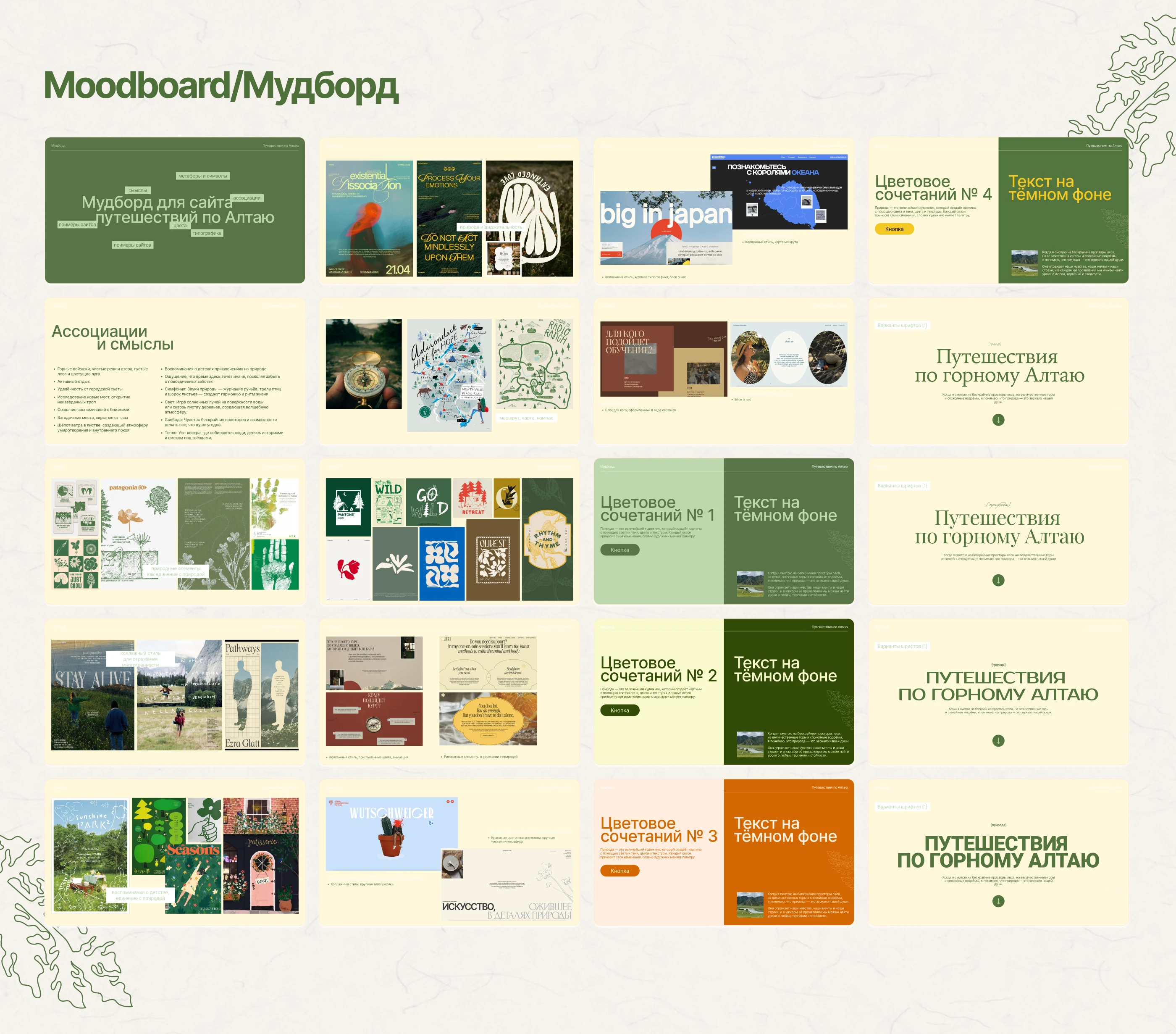 Сайт для туров по Алтаю в коллажном стиле — Изображение №3 — Интерфейсы, Графика на Dprofile