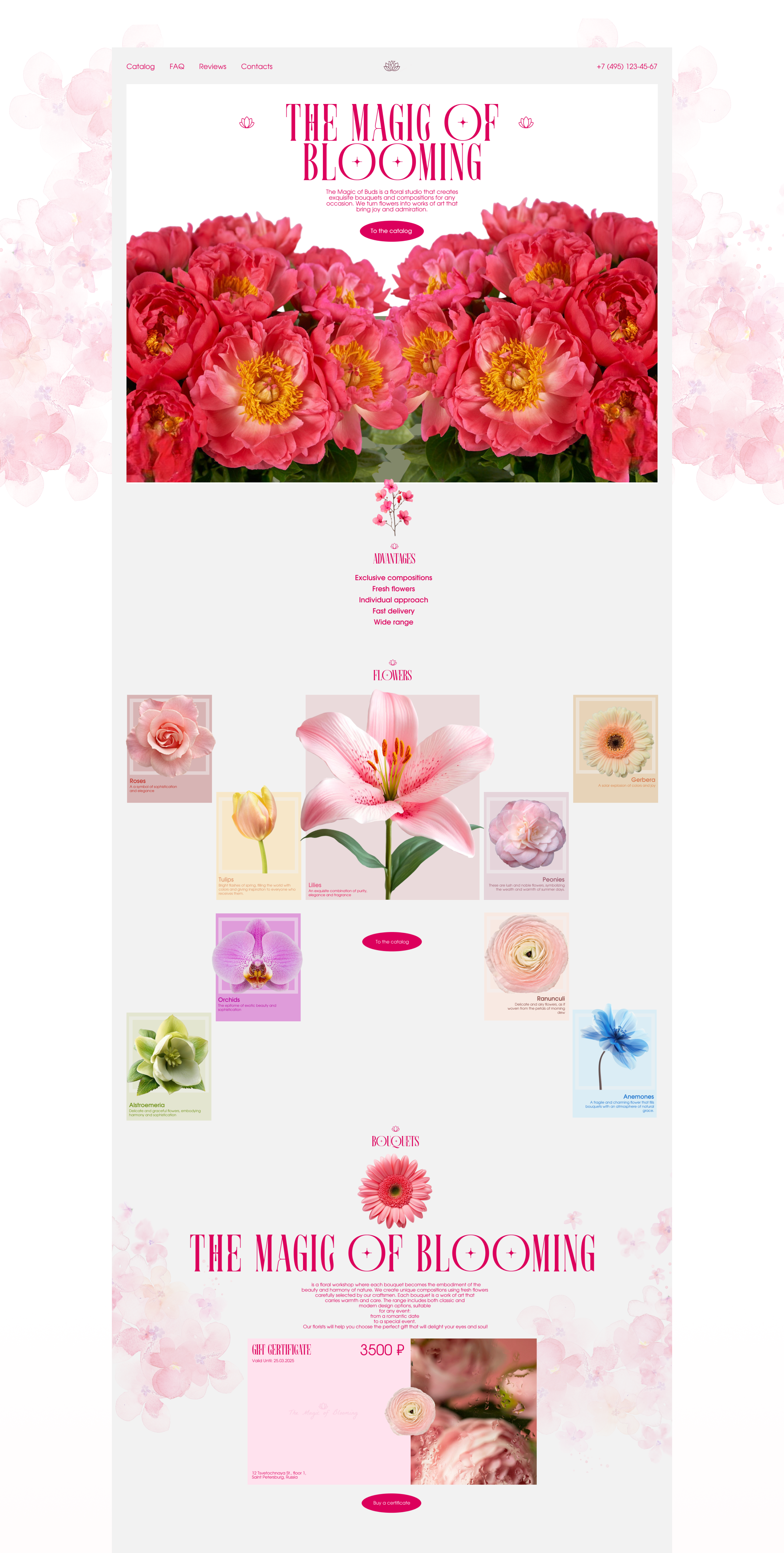 Flower shop|THE MAGIC OF BLOOMING — Изображение №3 — Интерфейсы, Брендинг на Dprofile