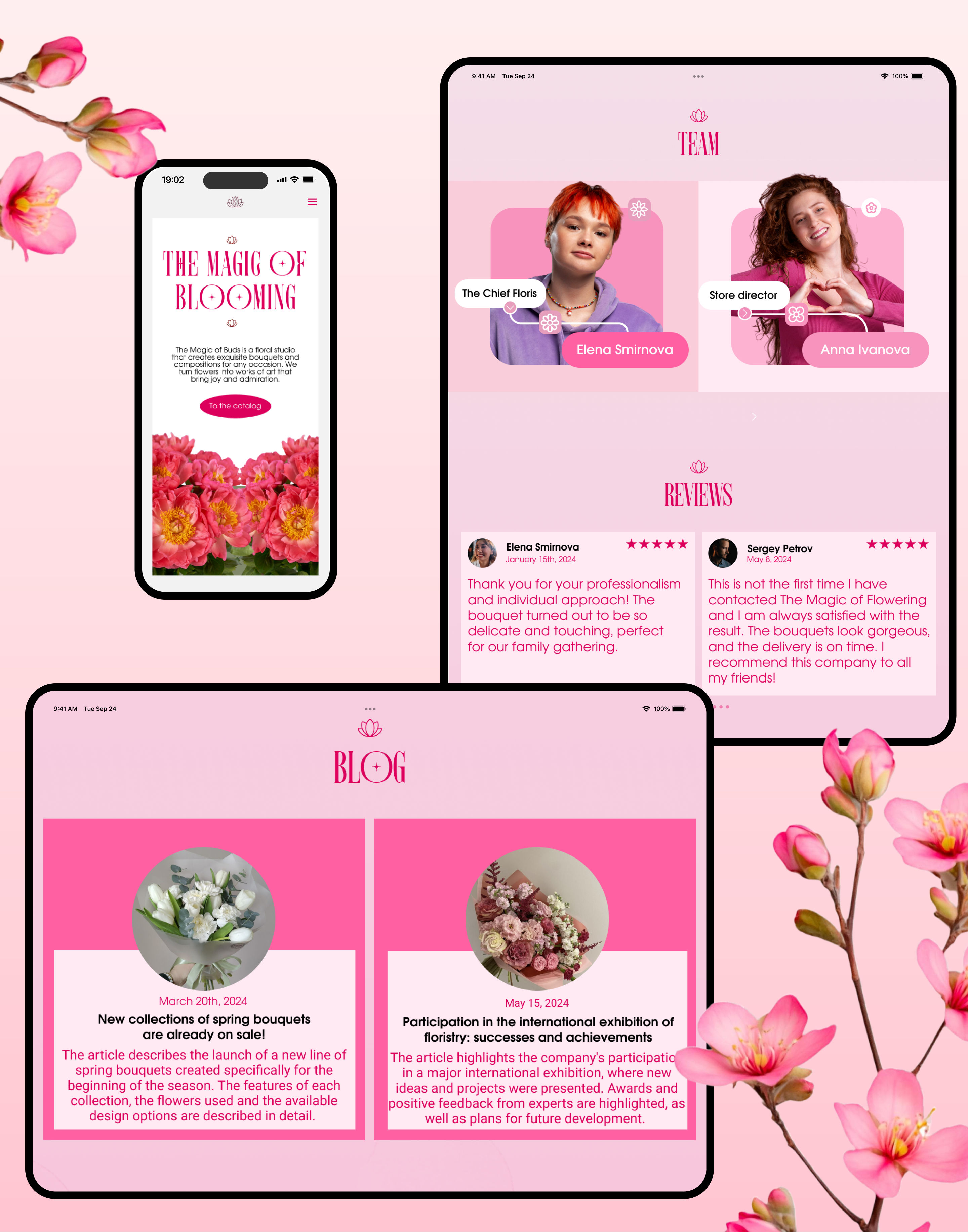 Flower shop|THE MAGIC OF BLOOMING — Изображение №5 — Интерфейсы, Брендинг на Dprofile