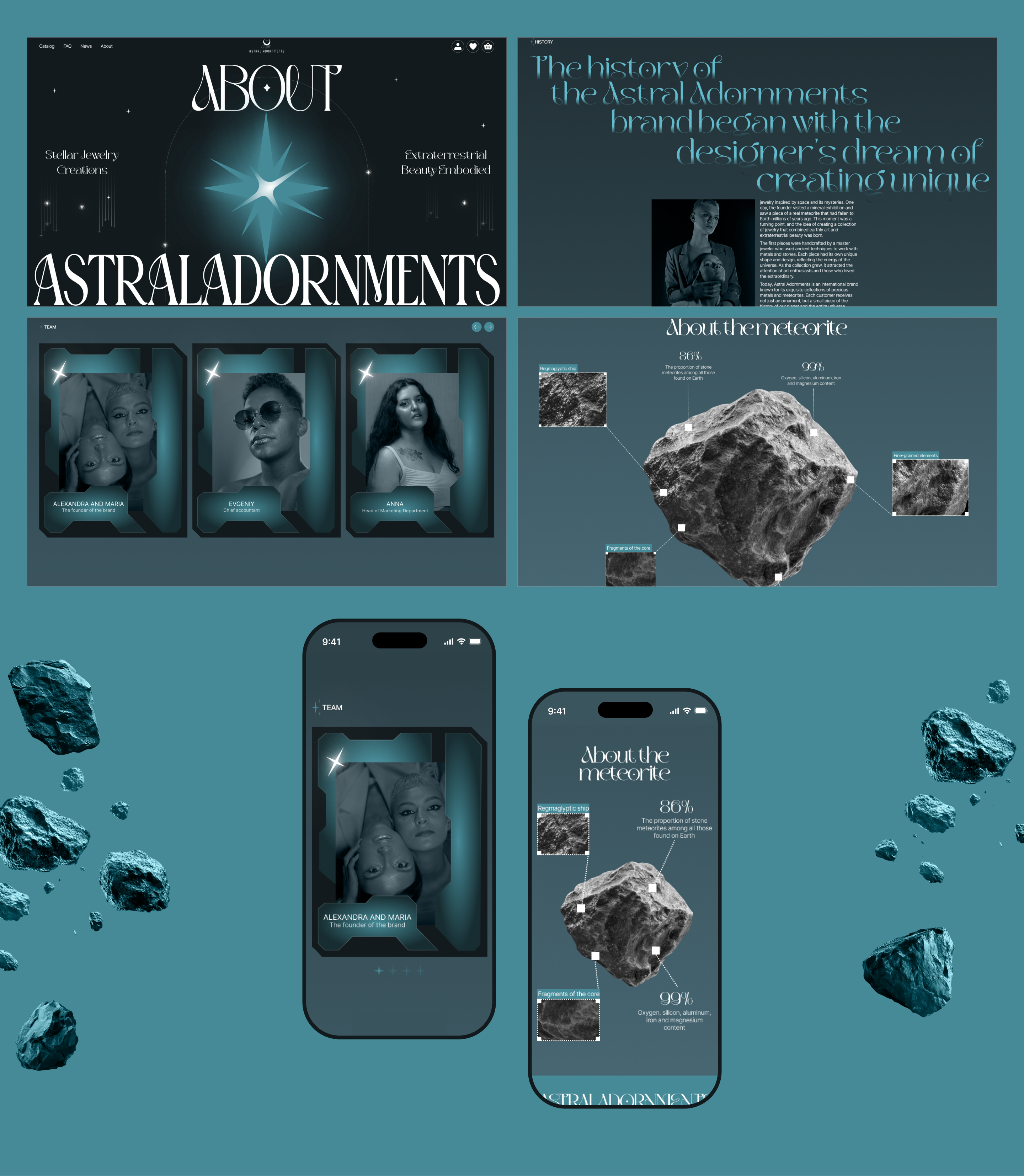 AstralAdornments | интернет-магазин украшений из метеорита — Изображение №10 — Интерфейсы, Брендинг на Dprofile