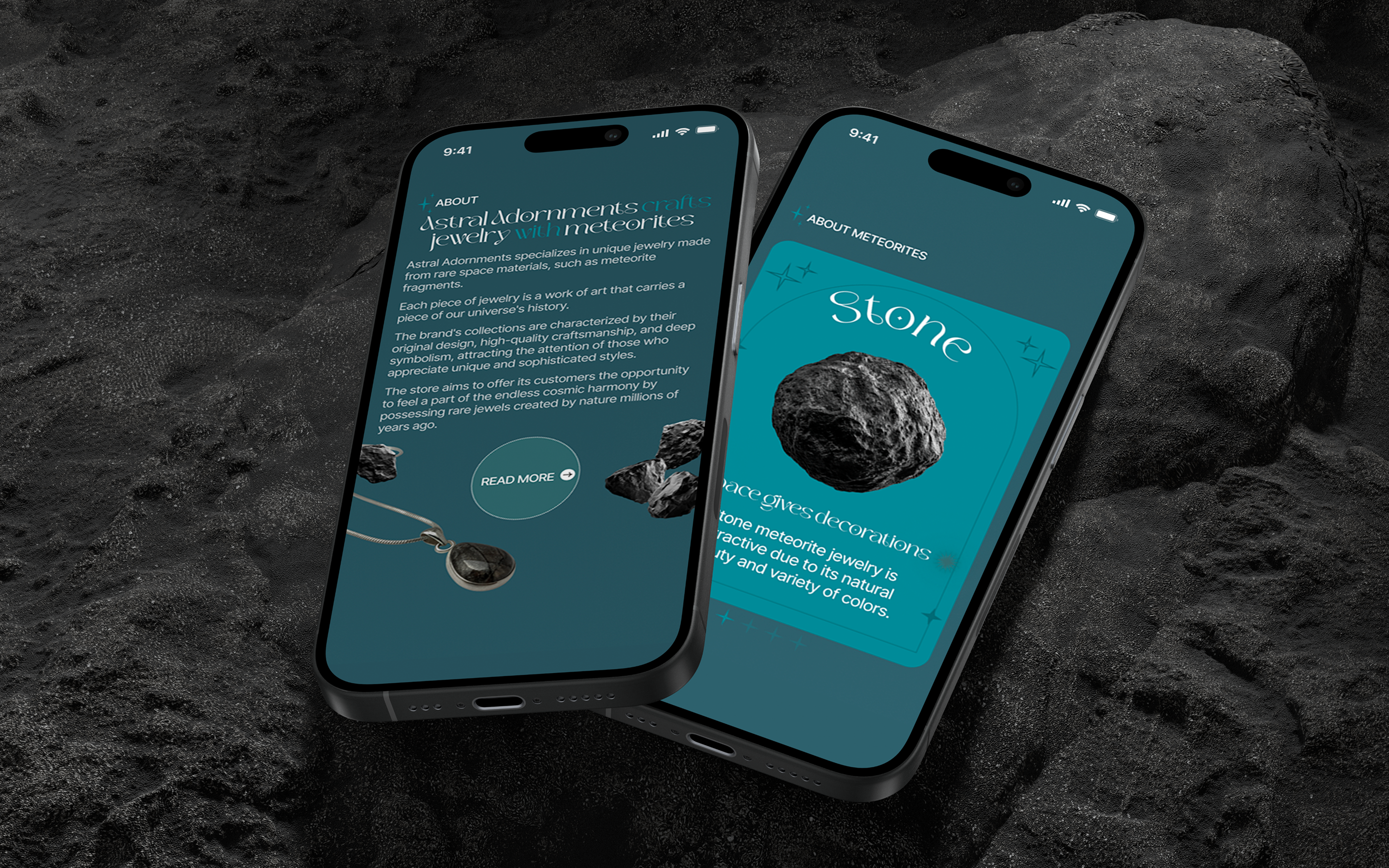 AstralAdornments | интернет-магазин украшений из метеорита — Изображение №4 — Интерфейсы, Брендинг на Dprofile