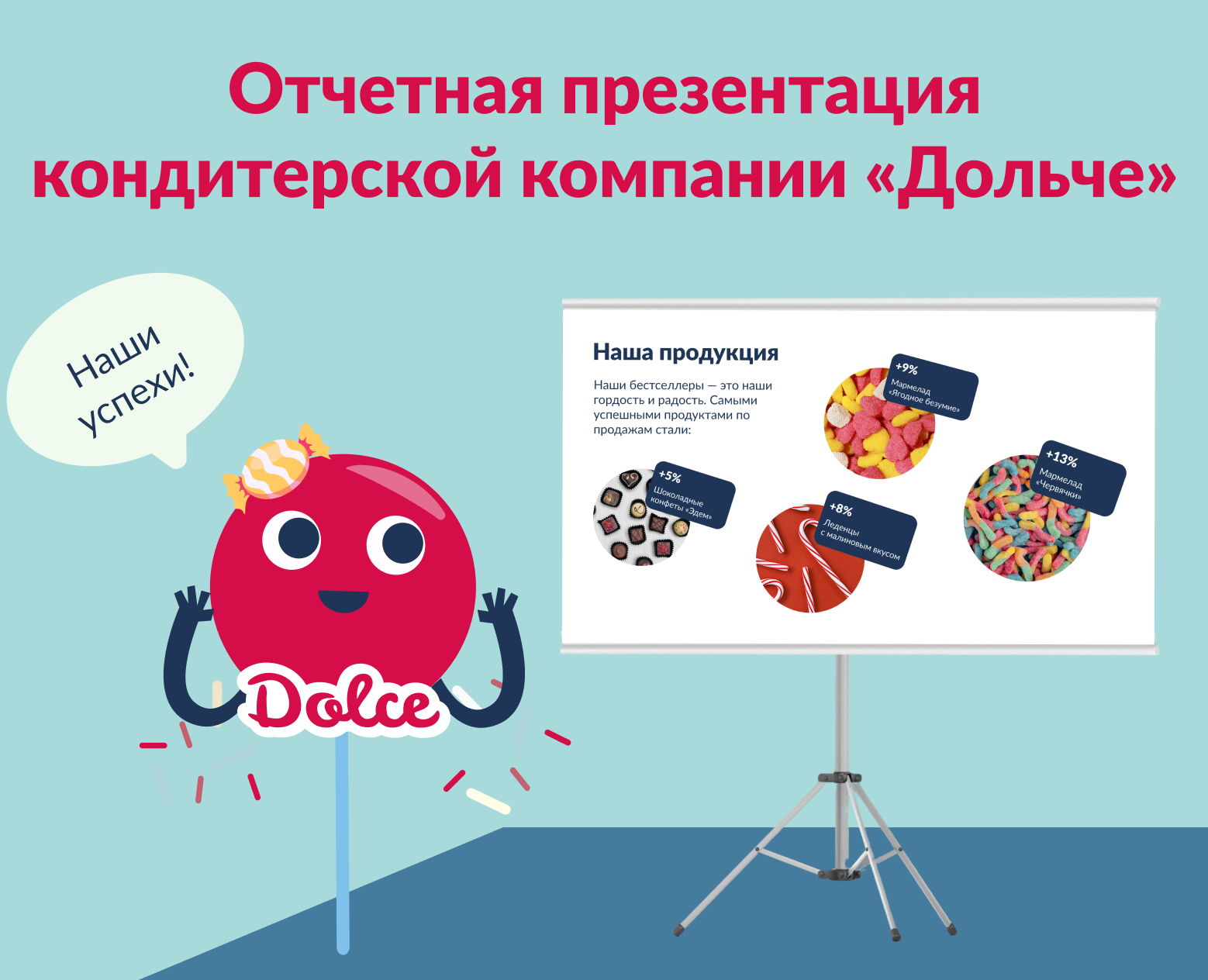 Отчетная презентация кондитерской компании «Дольче» — Графика, Маркетинг на Dprofile