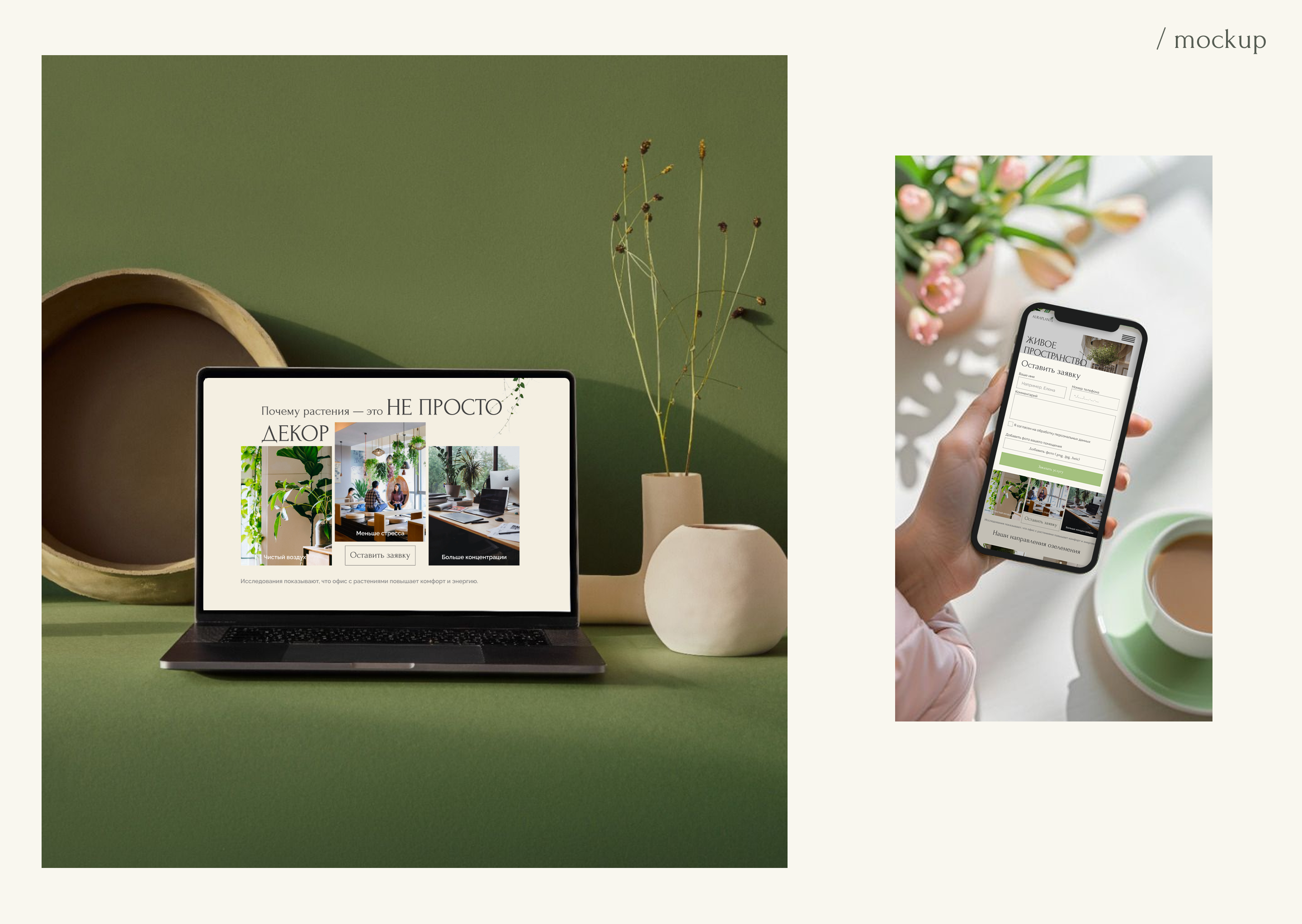 Озеленение офисов: Landing page AuraPlants | UX/UI Design — Изображение №8 — Интерфейсы на Dprofile
