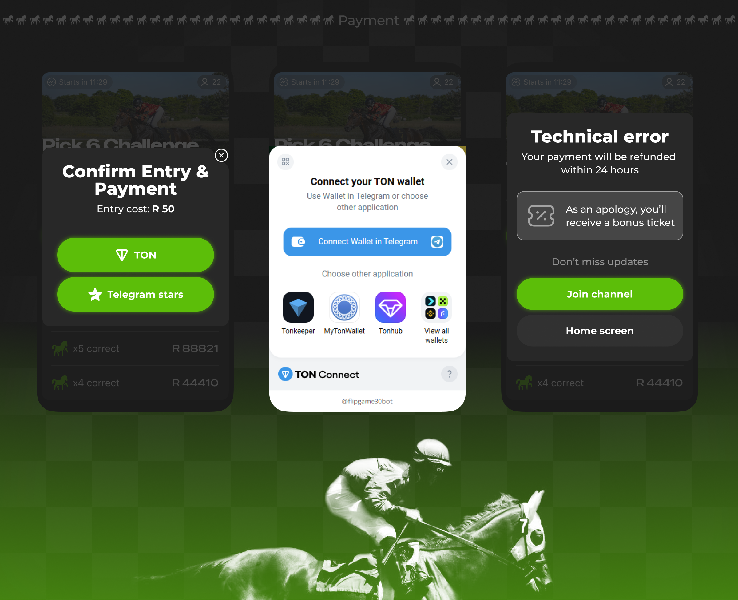 Pick6 Horse - TG mini app — Изображение №9 — Интерфейсы на Dprofile