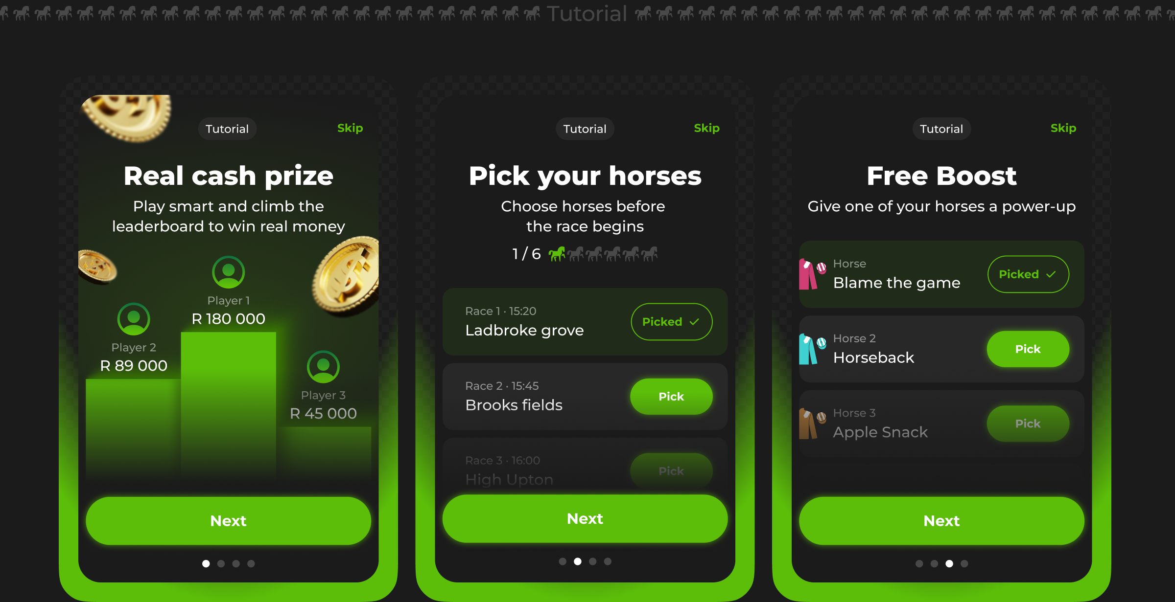 Pick6 Horse - TG mini app — Изображение №5 — Интерфейсы на Dprofile