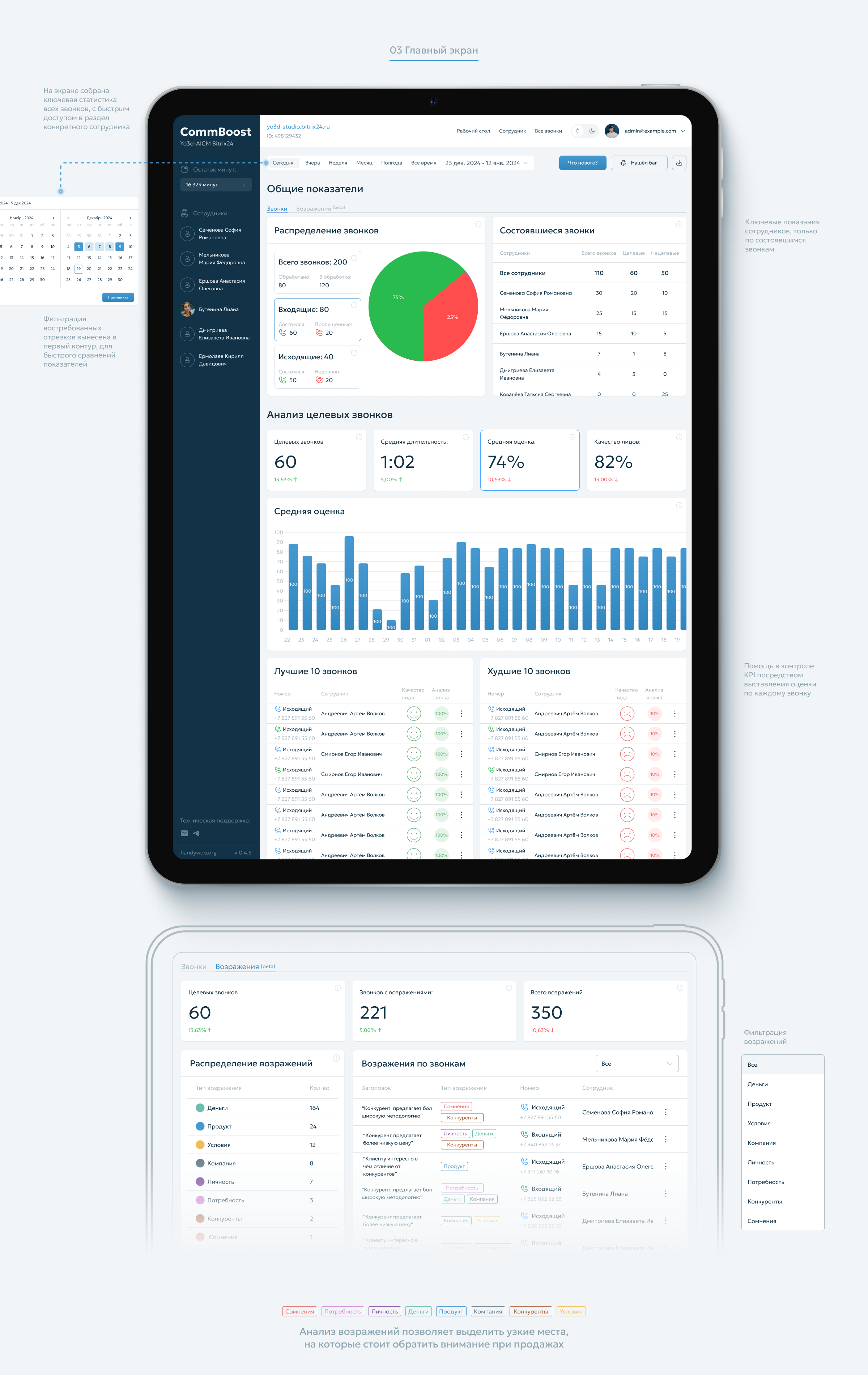 CommBoost — Контроль отдела продаж — Изображение №6 — Интерфейсы на Dprofile