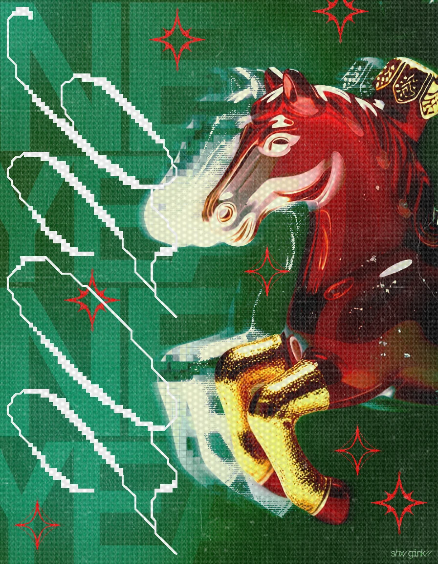 Год Красной Лошади | Новогодний постер 2026 — Изображение №3 — Иллюстрация, Графика на Dprofile