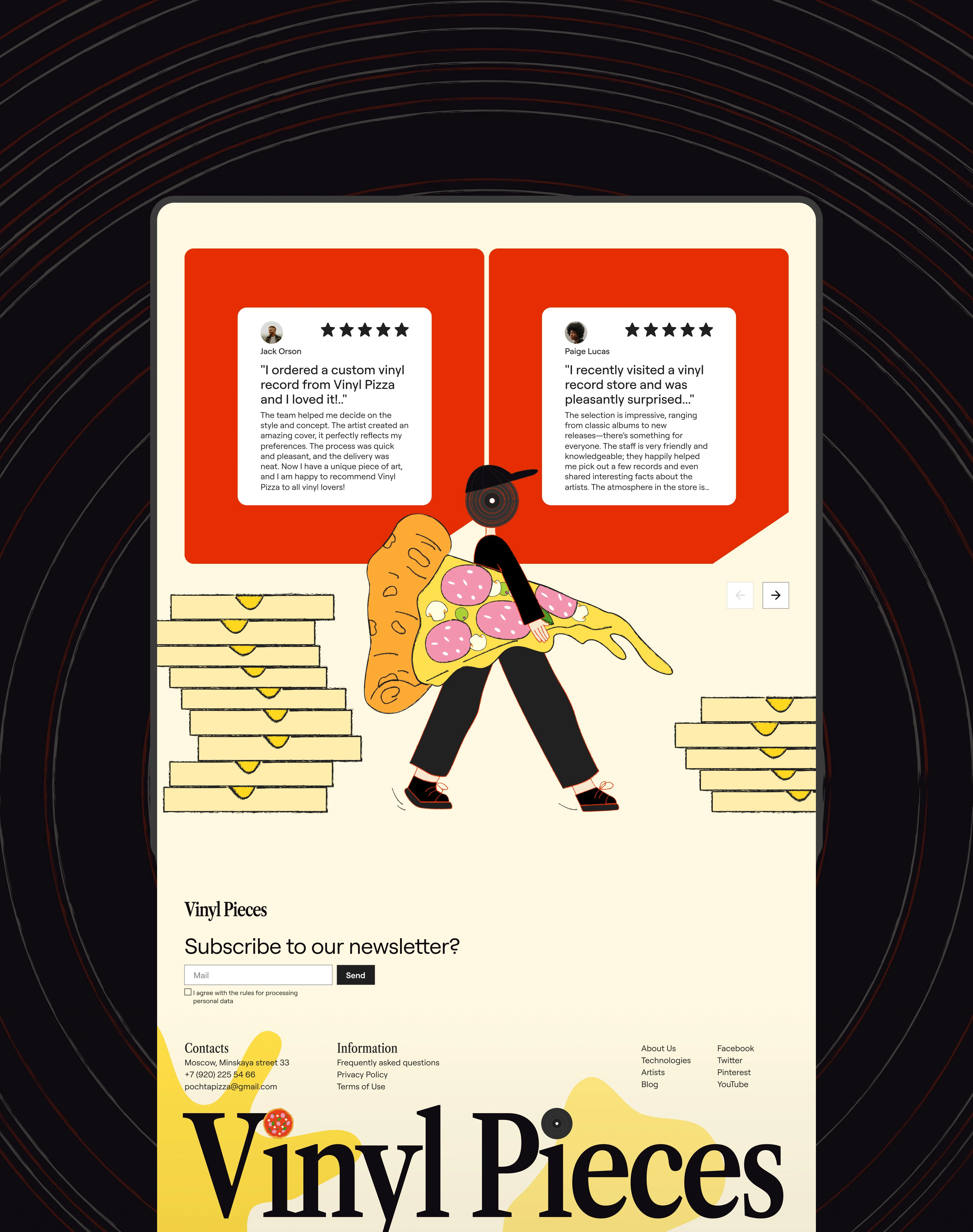 Vinyl Pieces: кастомный винил | UX/UI | Website — Изображение №19 — Интерфейсы, Брендинг на Dprofile