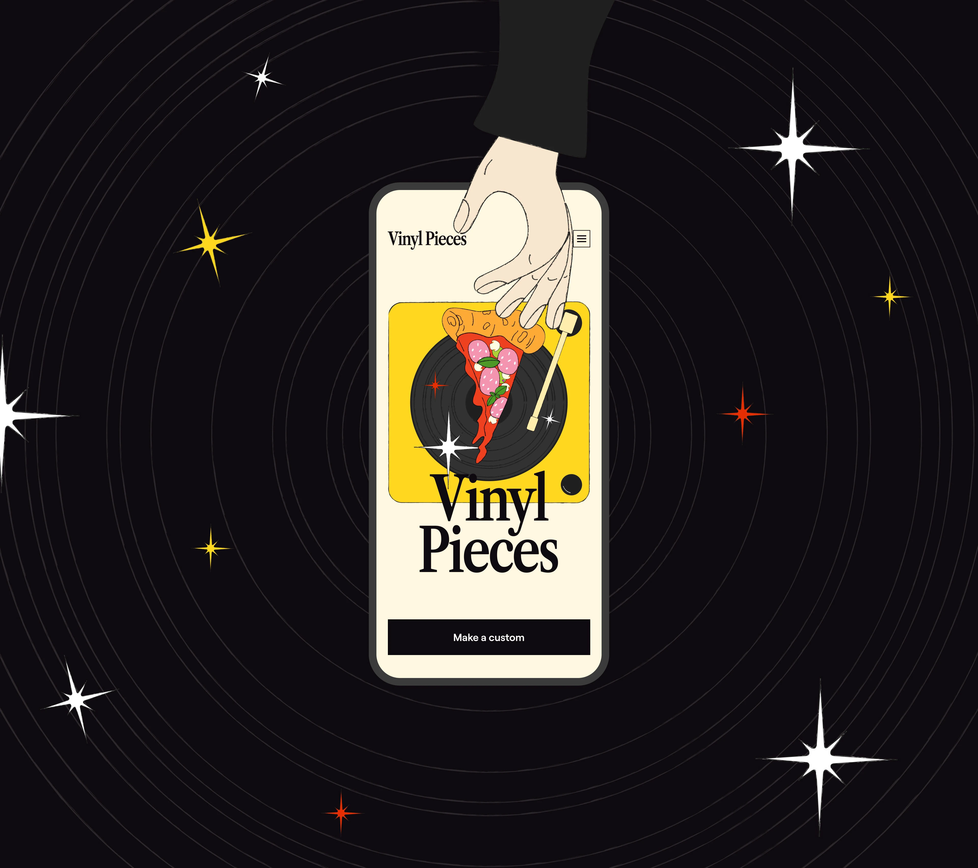 Vinyl Pieces: кастомный винил | UX/UI | Website — Изображение №3 — Интерфейсы, Брендинг на Dprofile