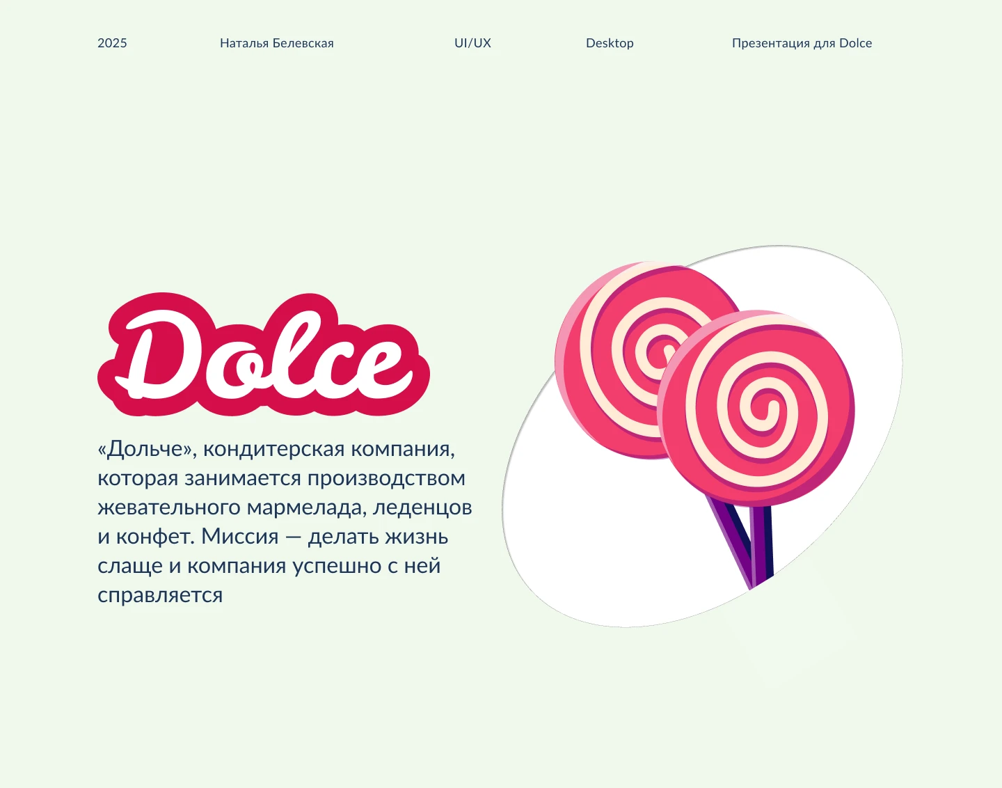 Презентация для кондитерской «Дольче» — Изображение №1 — Графика на Dprofile