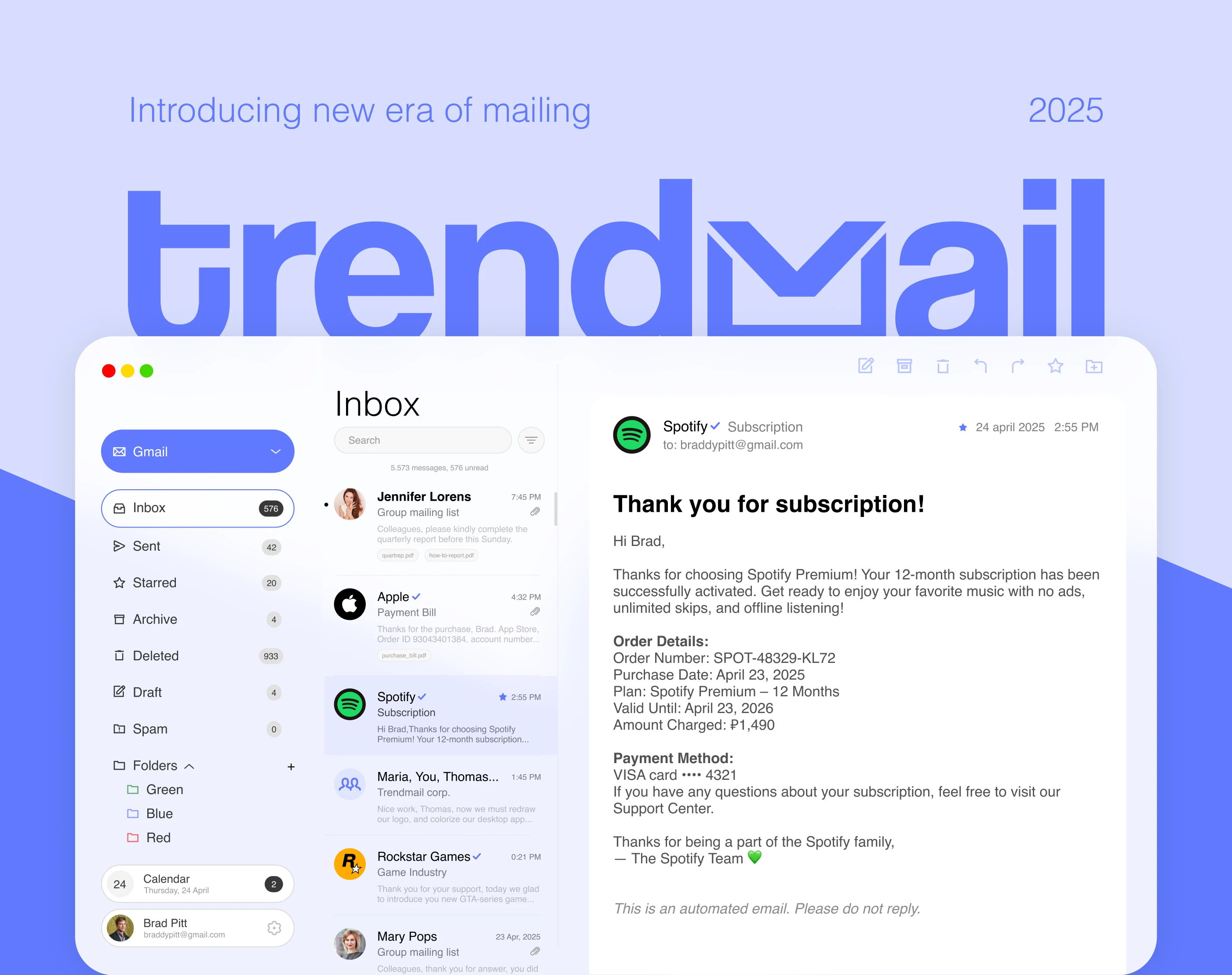 TRENDMAIL - ПОЧТОВЫЙ КЛИЕНТ БУДУЩЕГО — Изображение №1 — Интерфейсы на Dprofile