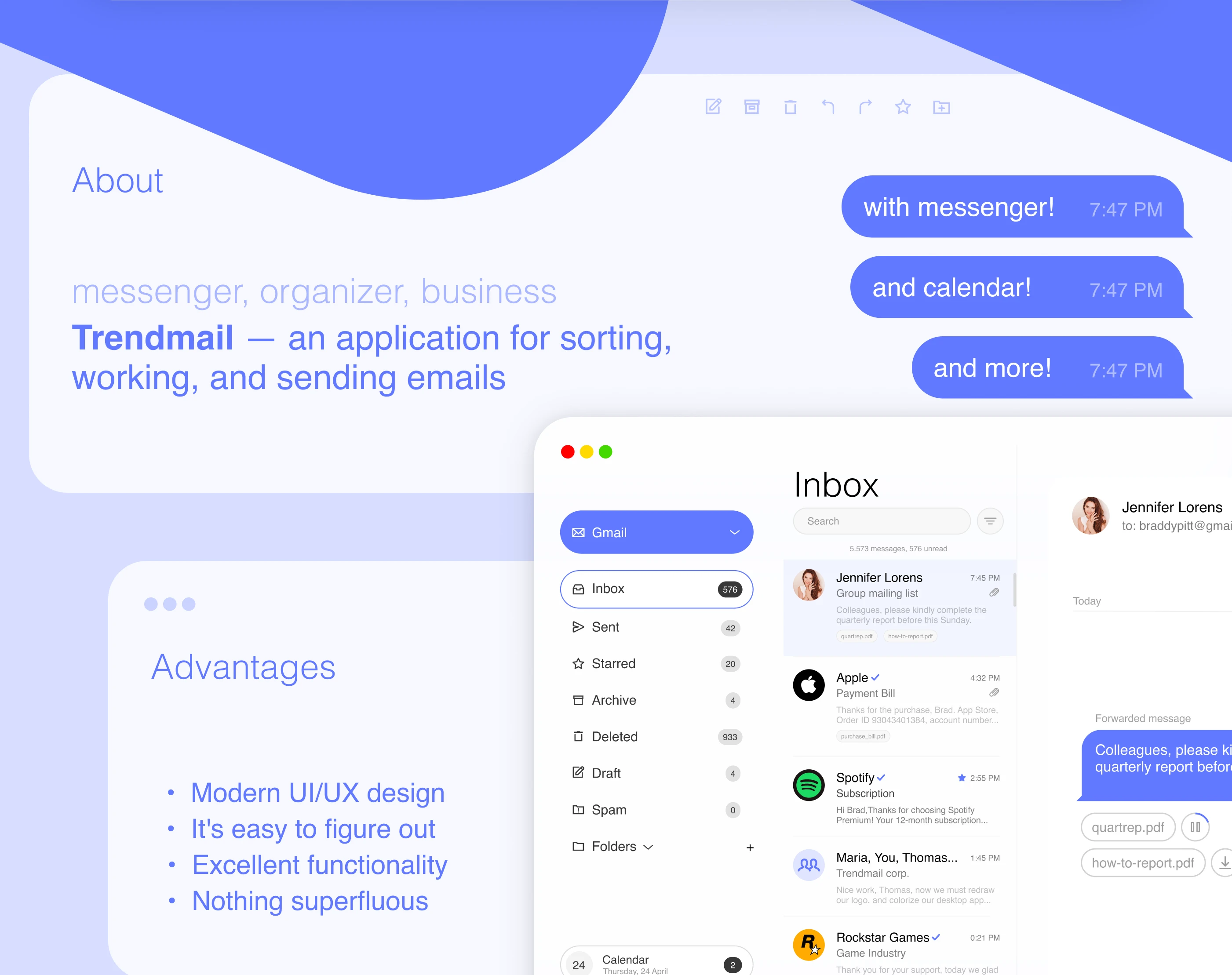 TRENDMAIL - ПОЧТОВЫЙ КЛИЕНТ БУДУЩЕГО — Изображение №2 — Интерфейсы на Dprofile