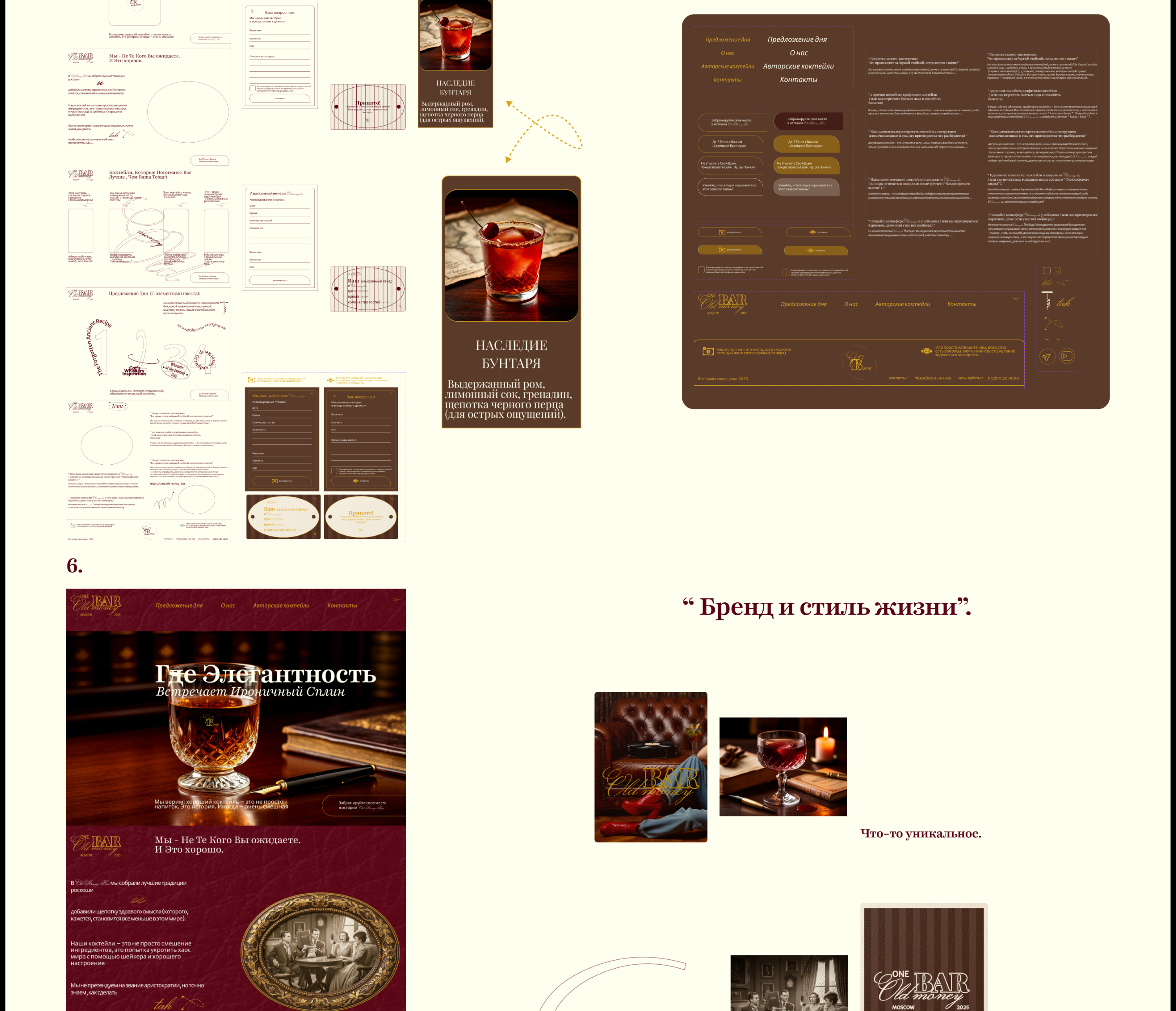 Лендинг: " Old money bar" — Изображение №6 — Интерфейсы, Брендинг на Dprofile