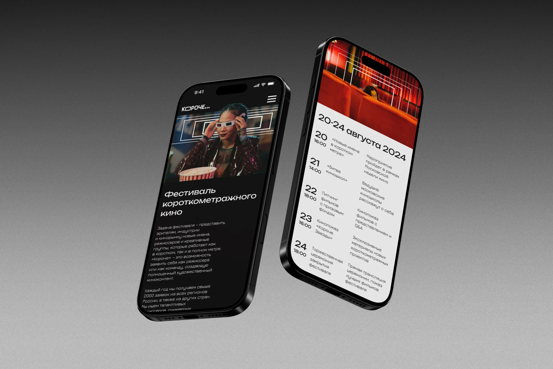 Лэндинг для фестиваля короткометражного кино — Изображение №7 — Интерфейсы, Брендинг на Dprofile