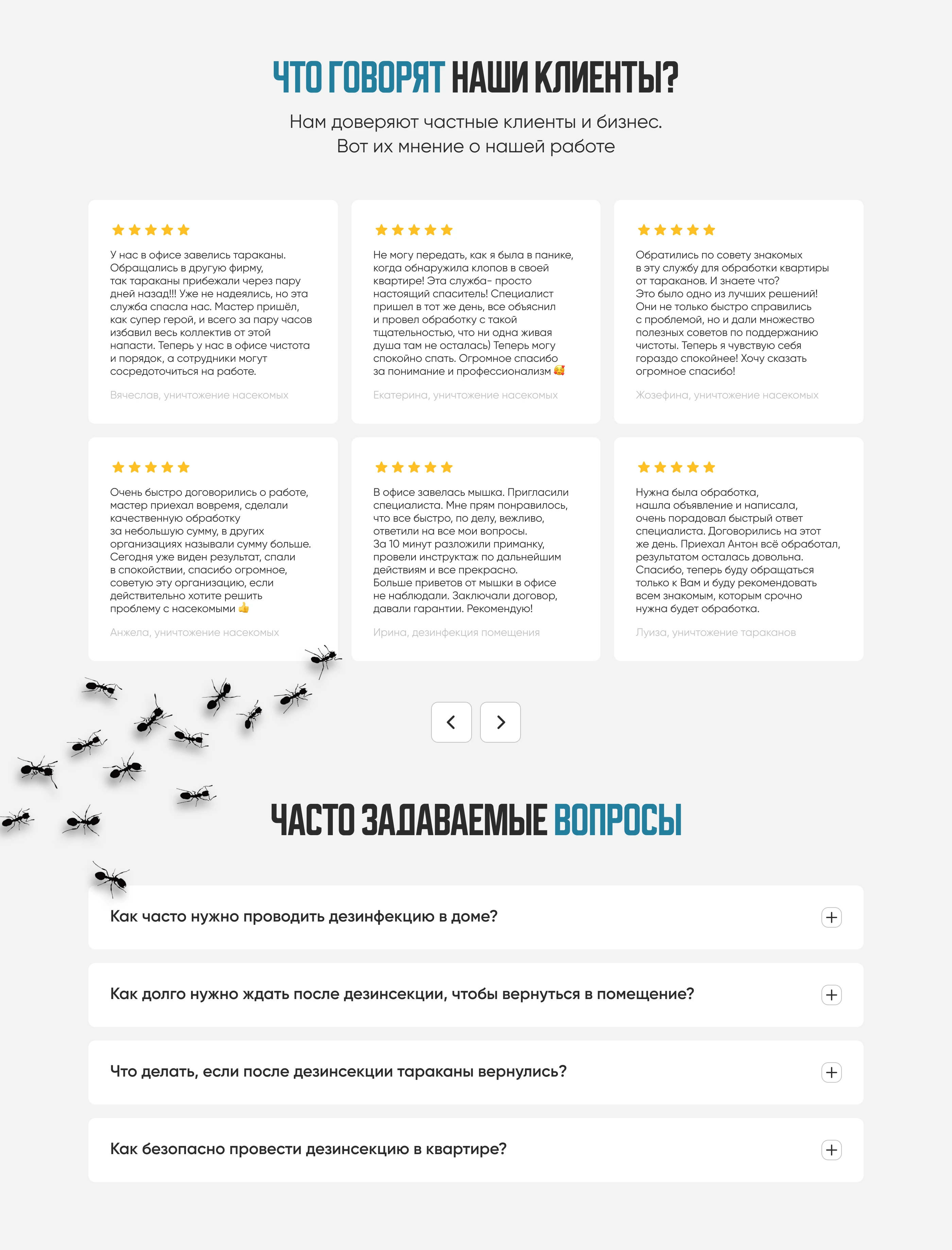 Landing page | Лендинг дезинфекция, дезинсекция — Изображение №6 — Интерфейсы на Dprofile