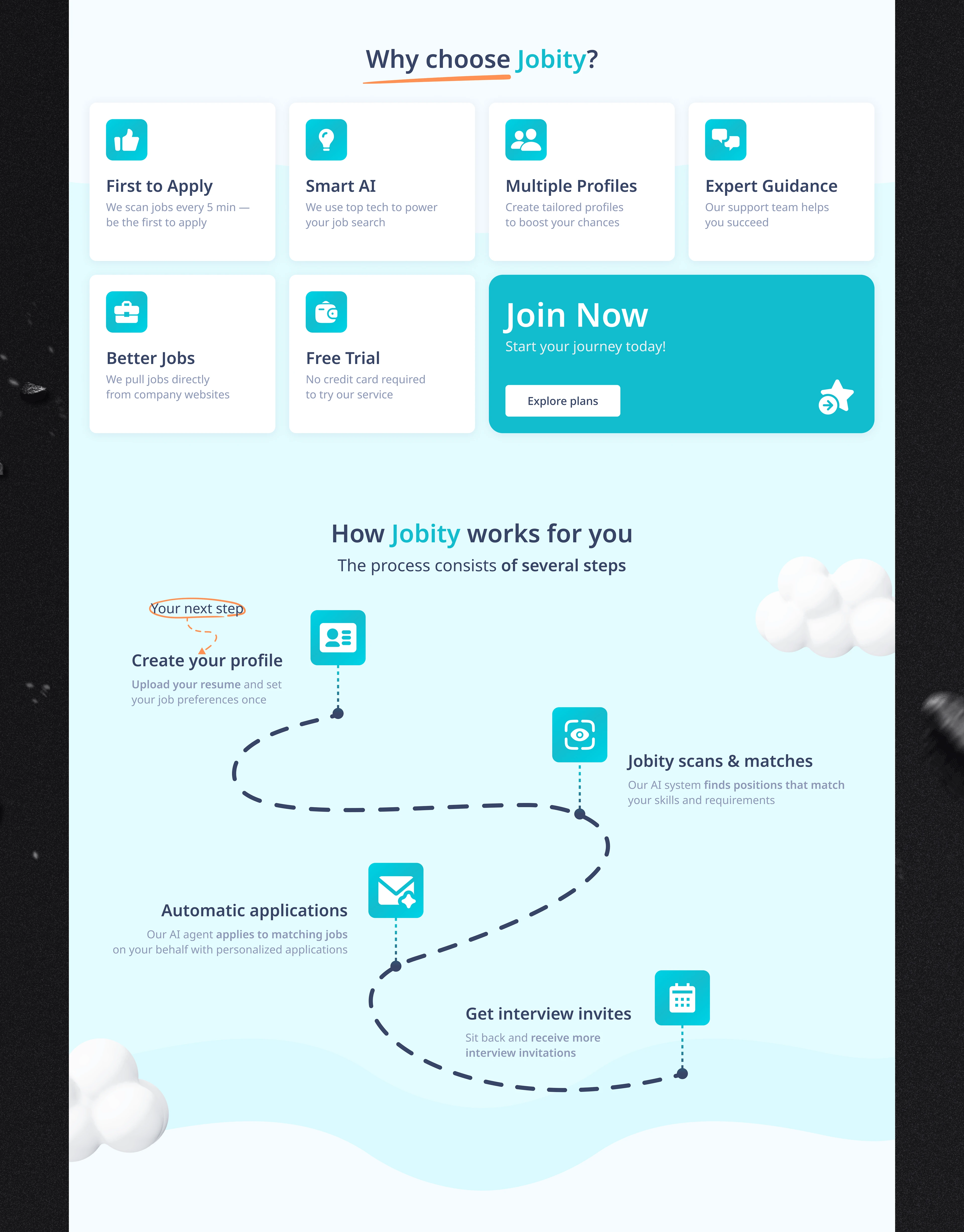 Jobity | Landing&Web App - Лендинг и веб-приложение — Изображение №5 — Интерфейсы на Dprofile