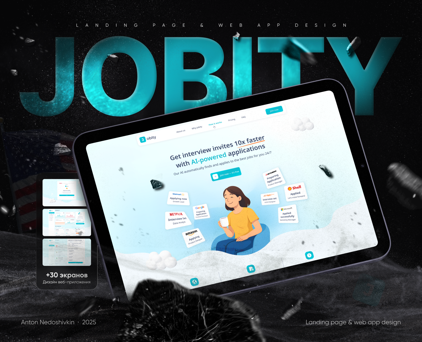 Jobity | Landing&Web App - Лендинг и веб-приложение — Интерфейсы на Dprofile