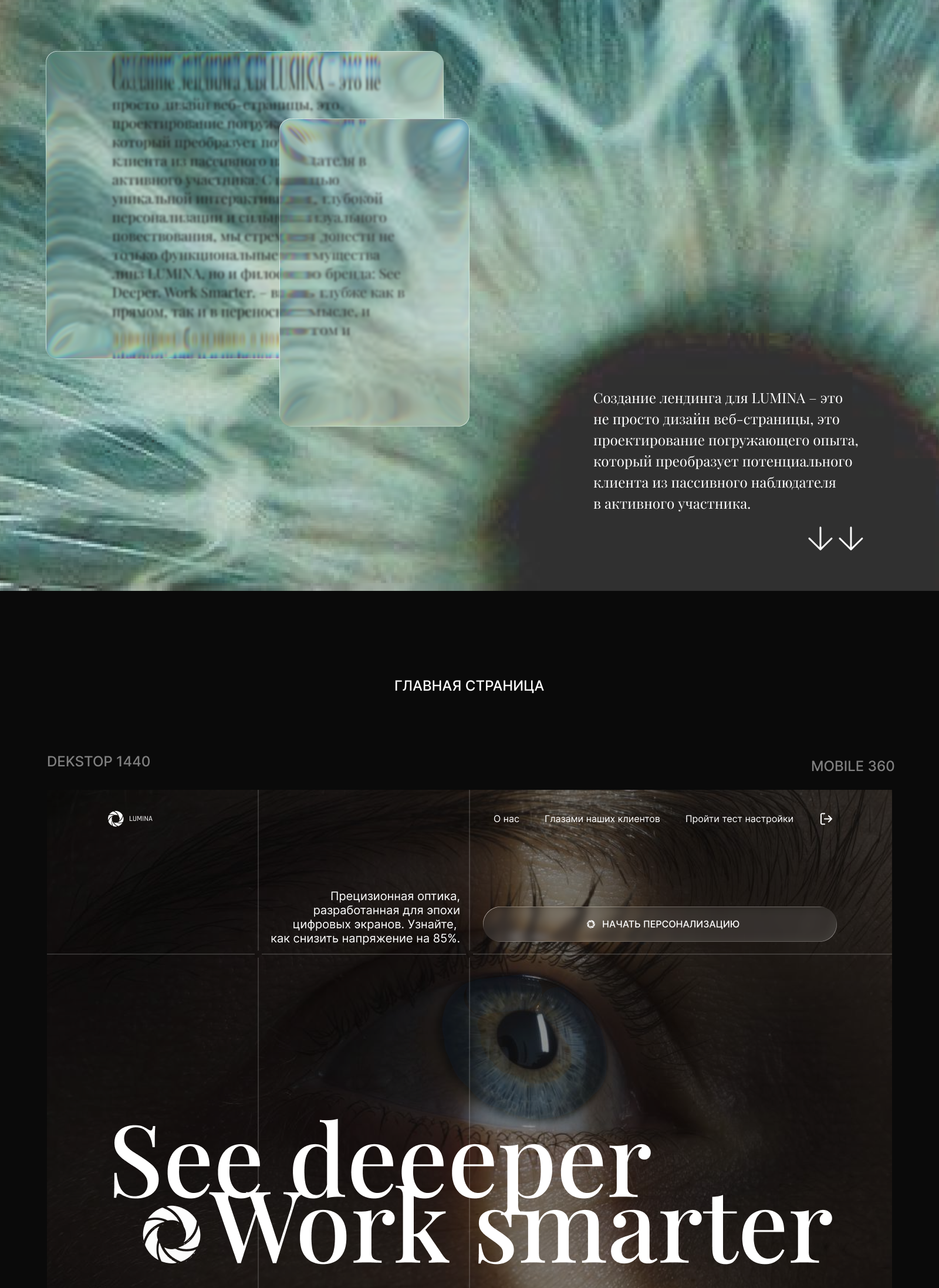 Lumina. See deeeper, work smarter — Изображение №2 — Интерфейсы, Брендинг на Dprofile
