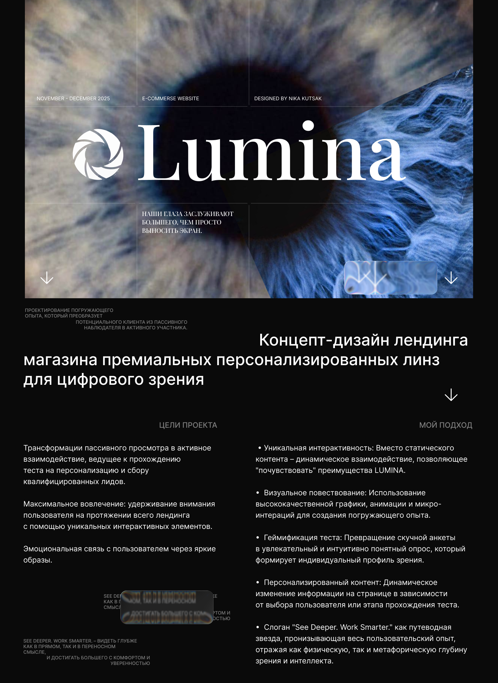 Lumina. See deeeper, work smarter — Изображение №1 — Интерфейсы, Брендинг на Dprofile