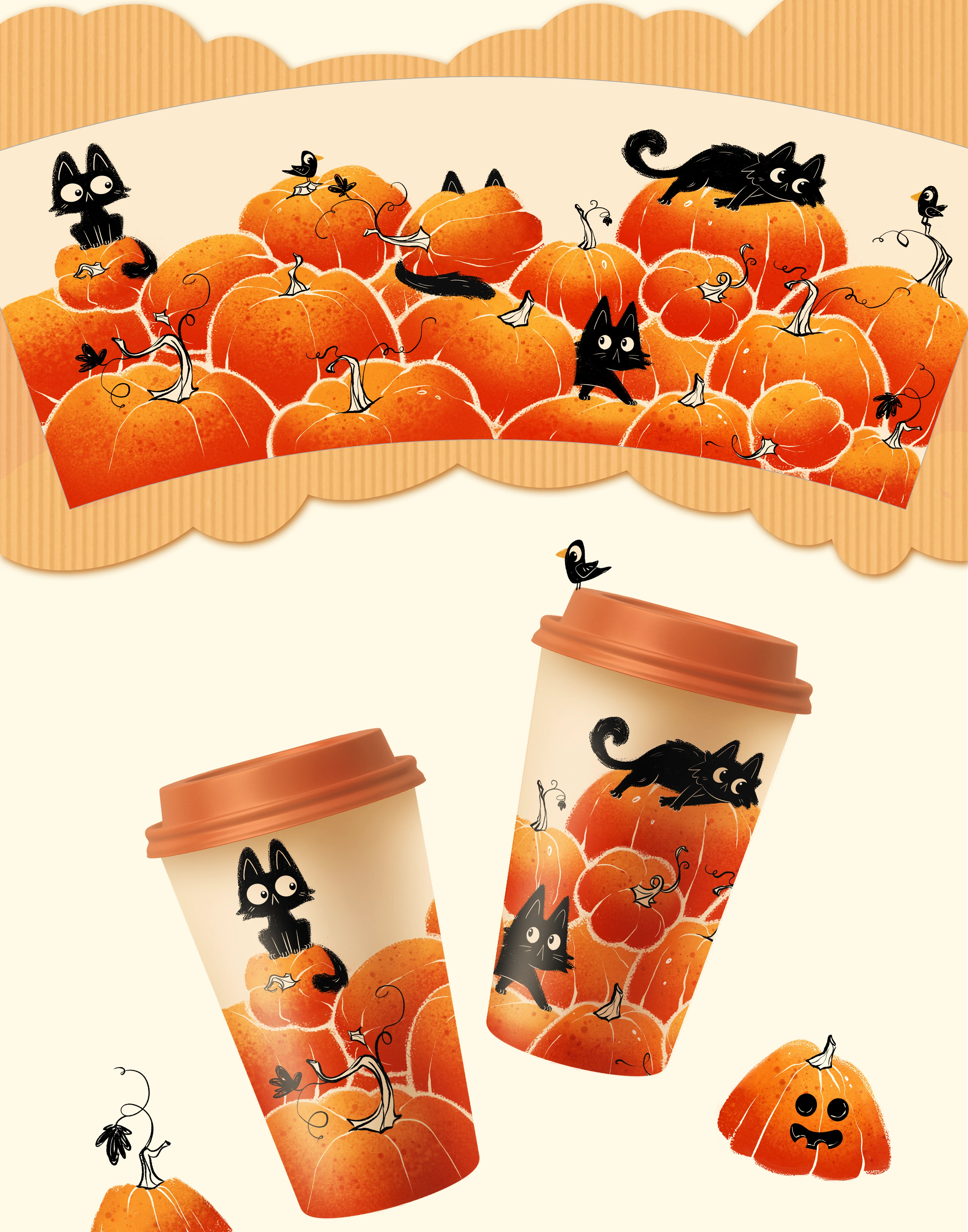 Иллюстрации для кофейных стаканчиков — Изображение №3 — Интерфейсы, Брендинг на Dprofile