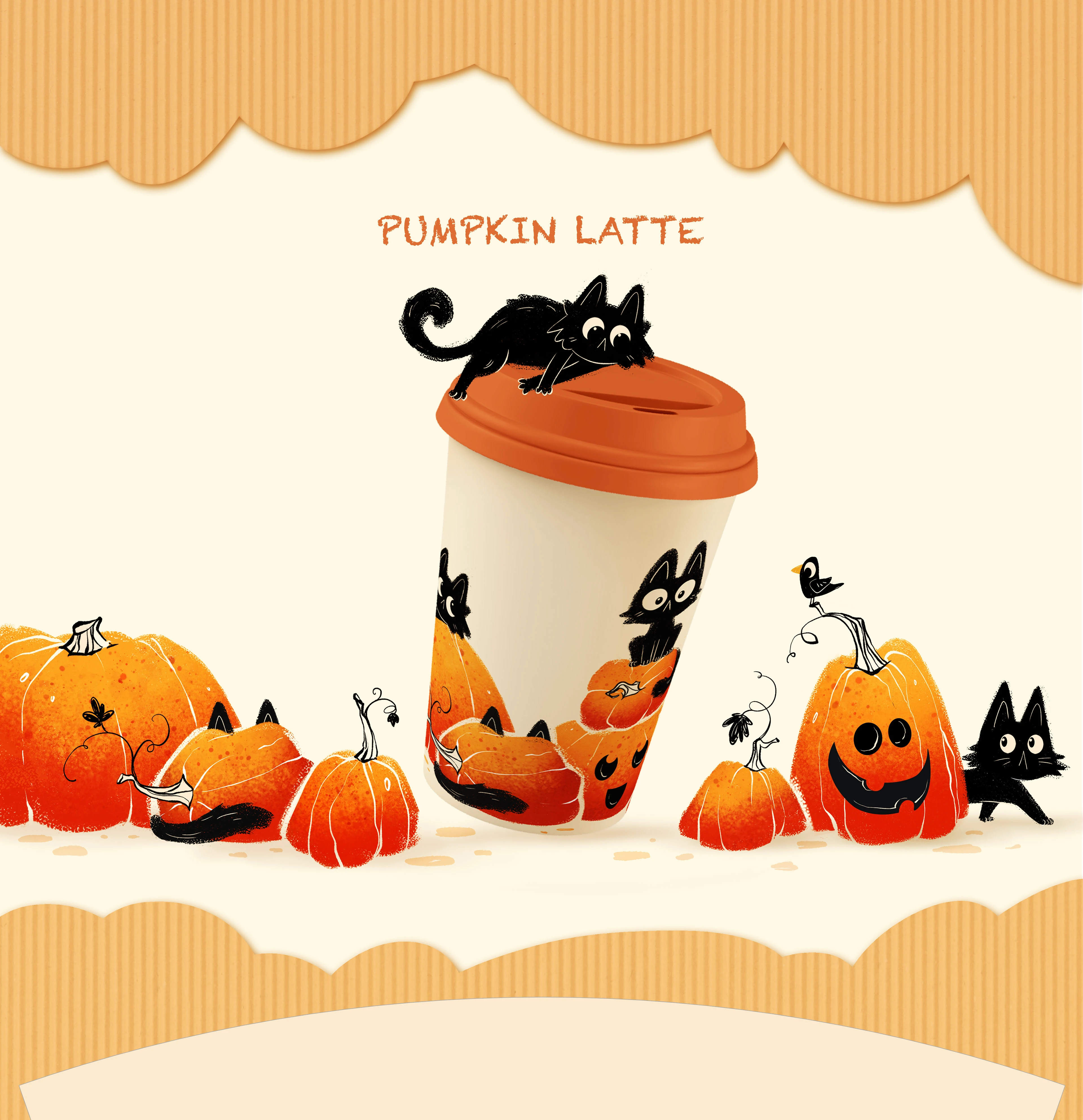 Иллюстрации для кофейных стаканчиков — Изображение №1 — Интерфейсы, Брендинг на Dprofile