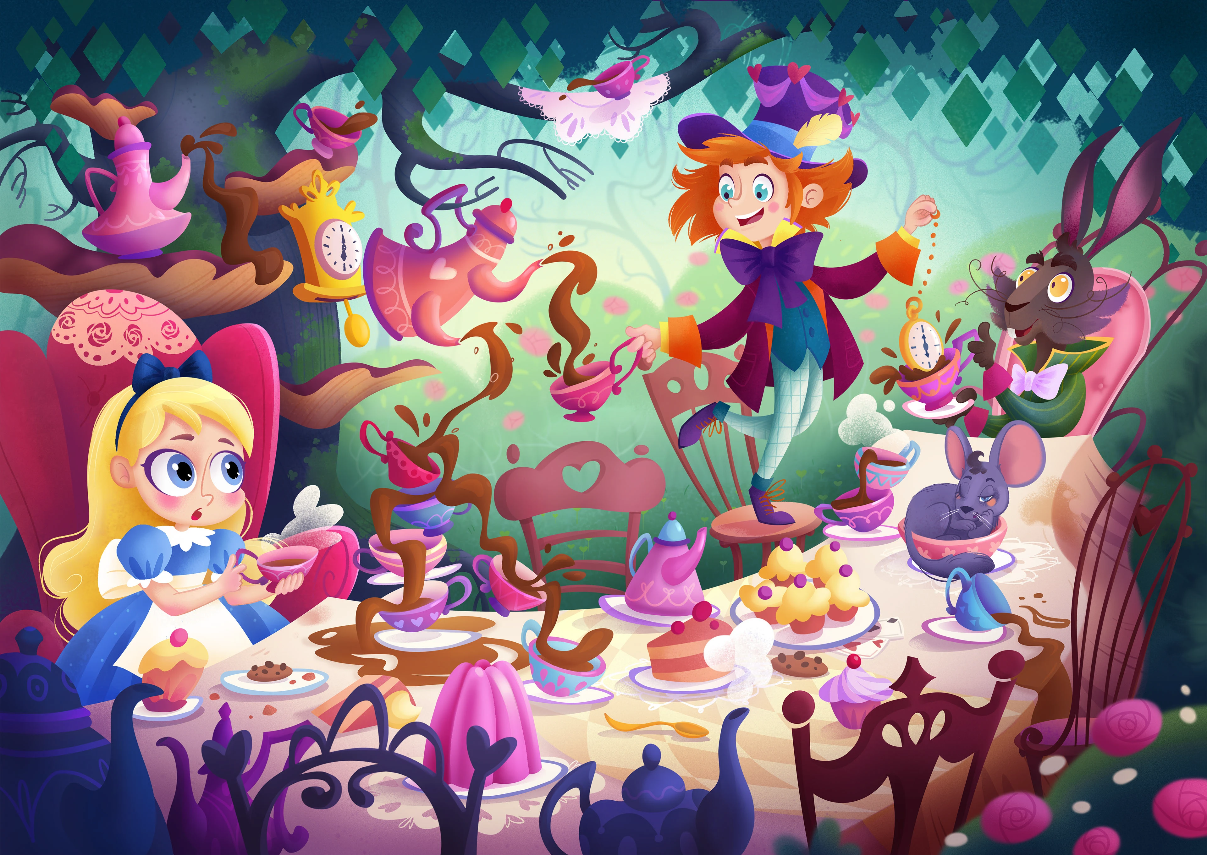 Children's book illustration "Alice in Wonderland" — Изображение №4 — Иллюстрация, Графика на Dprofile