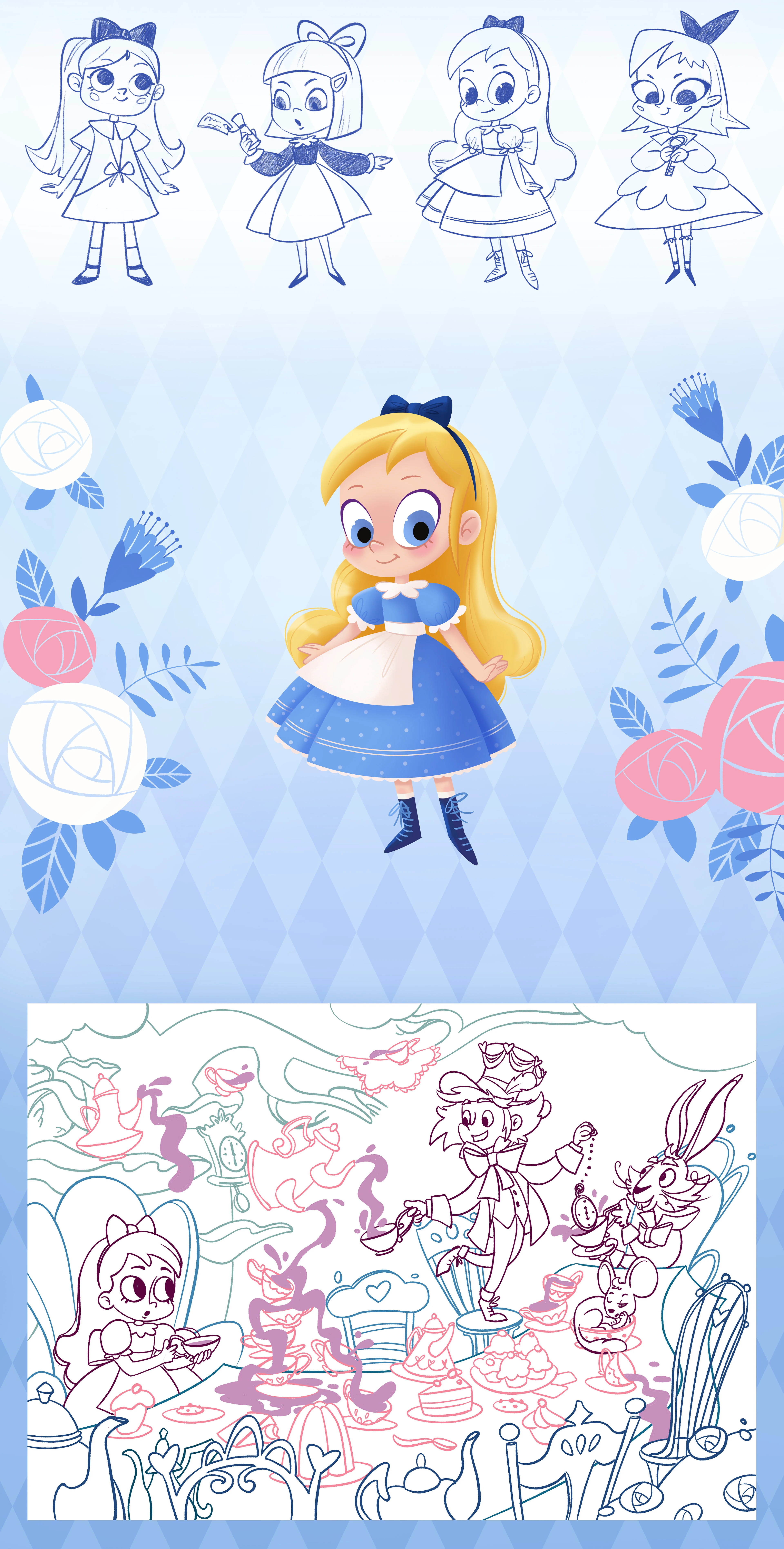 Children's book illustration "Alice in Wonderland" — Изображение №3 — Иллюстрация, Графика на Dprofile