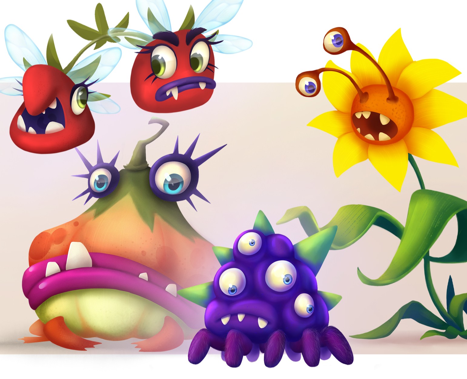 Персонажи-монстрики — Иллюстрация, Анимация на Dprofile