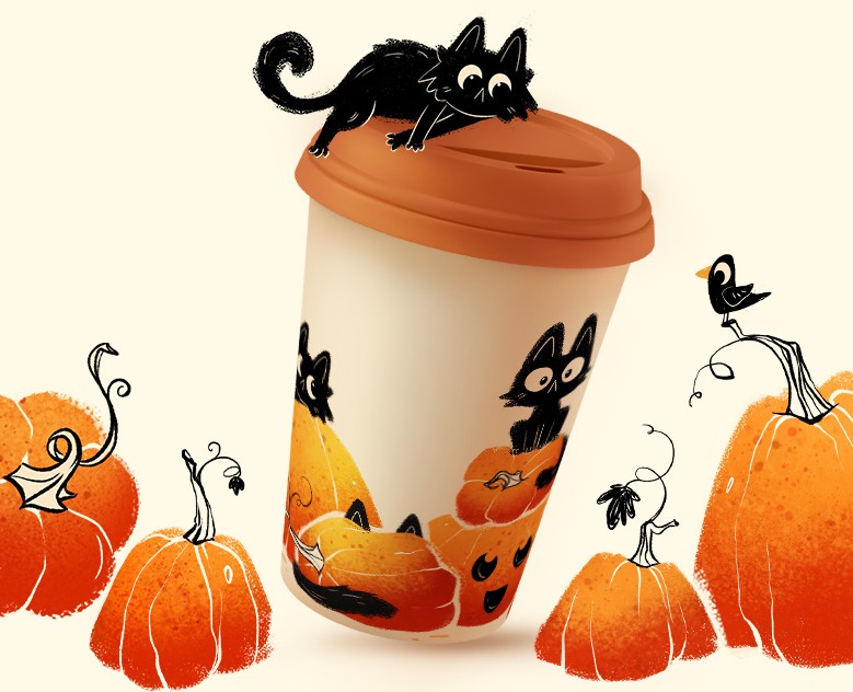 Иллюстрации для кофейных стаканчиков на Dprofile