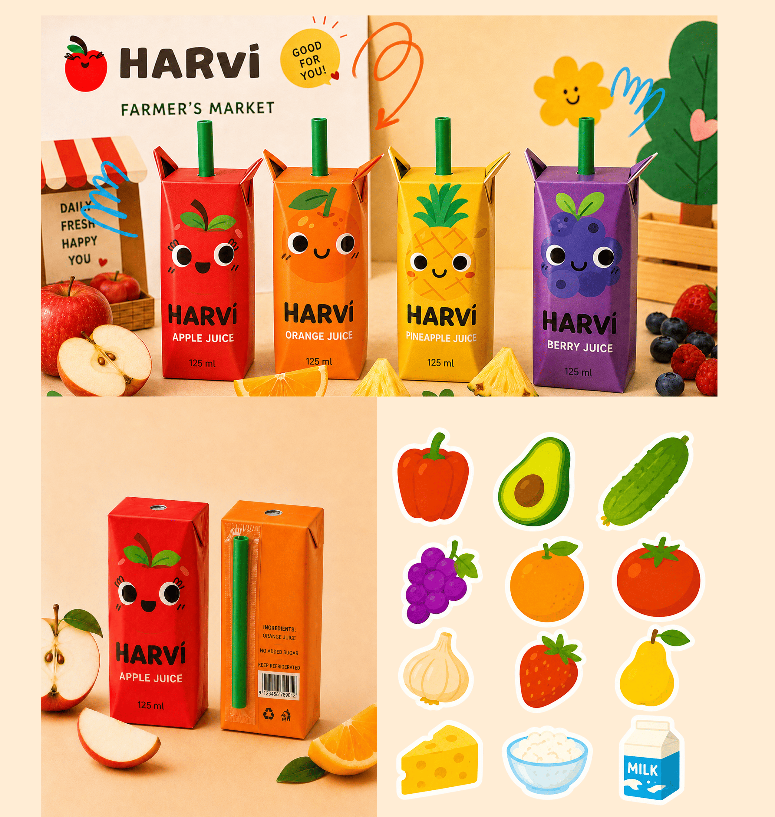 Айдентика фермерского магазина HARVI — Изображение №7 — Интерфейсы, Брендинг на Dprofile