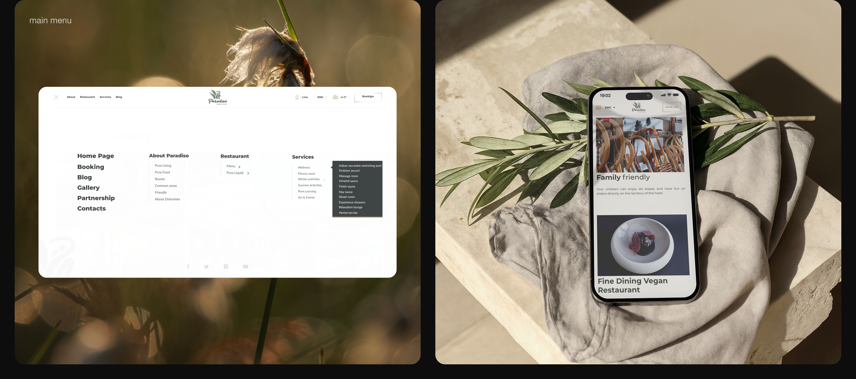 Paradiso - Vegan Hotel in the Dolomites — Изображение №5 — Интерфейсы, Брендинг на Dprofile